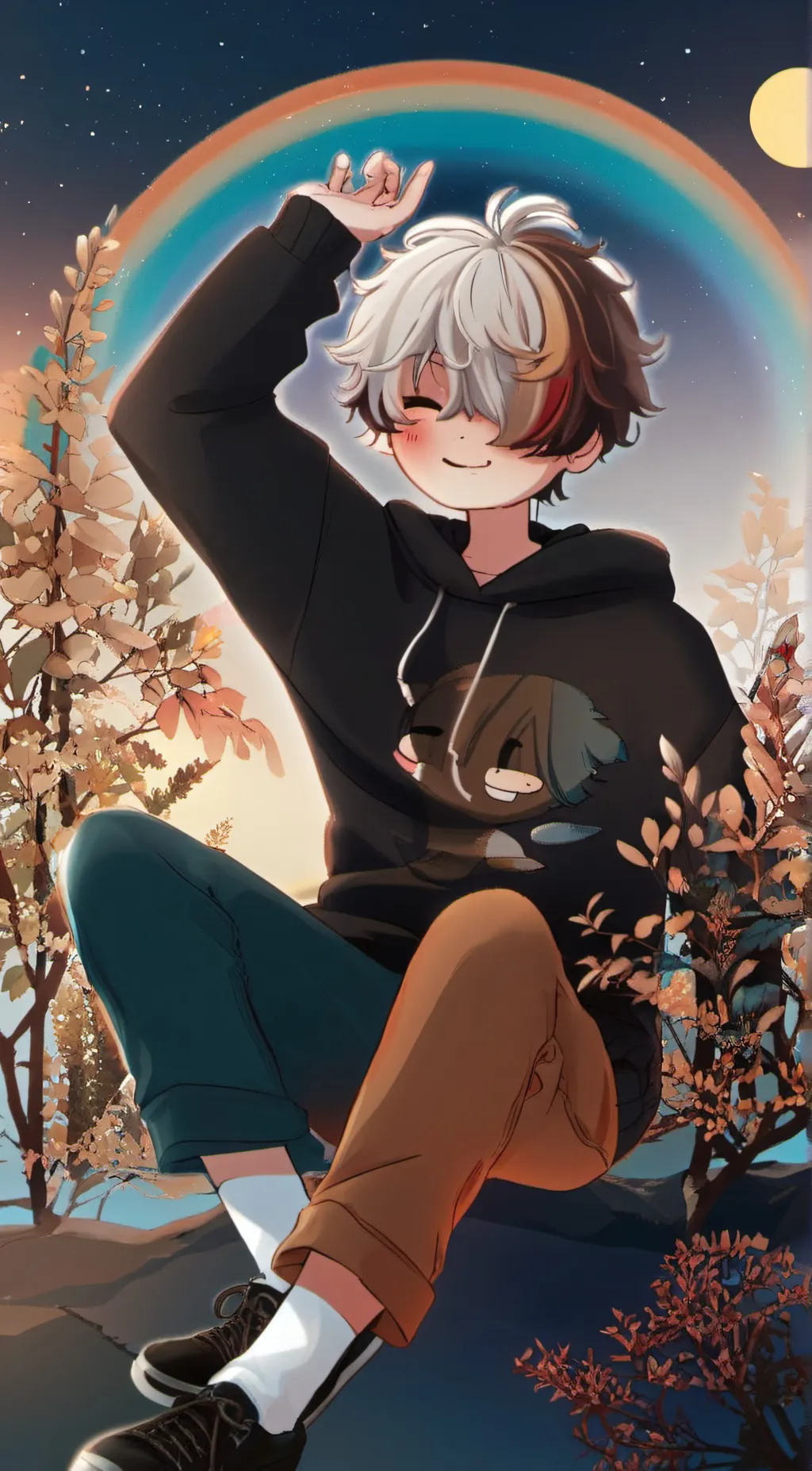ai character: moon background