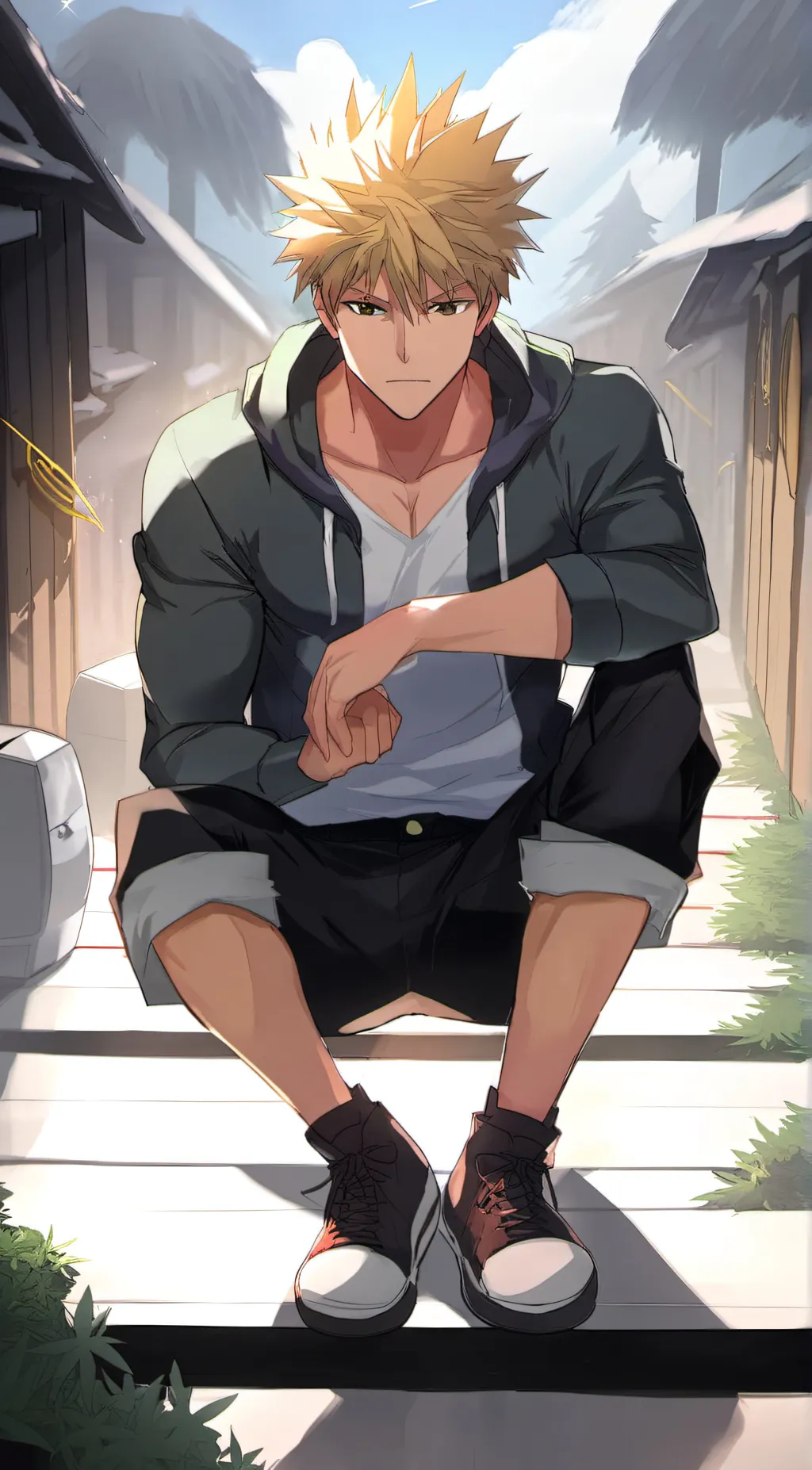 ai character: Katsuki Bakugou background