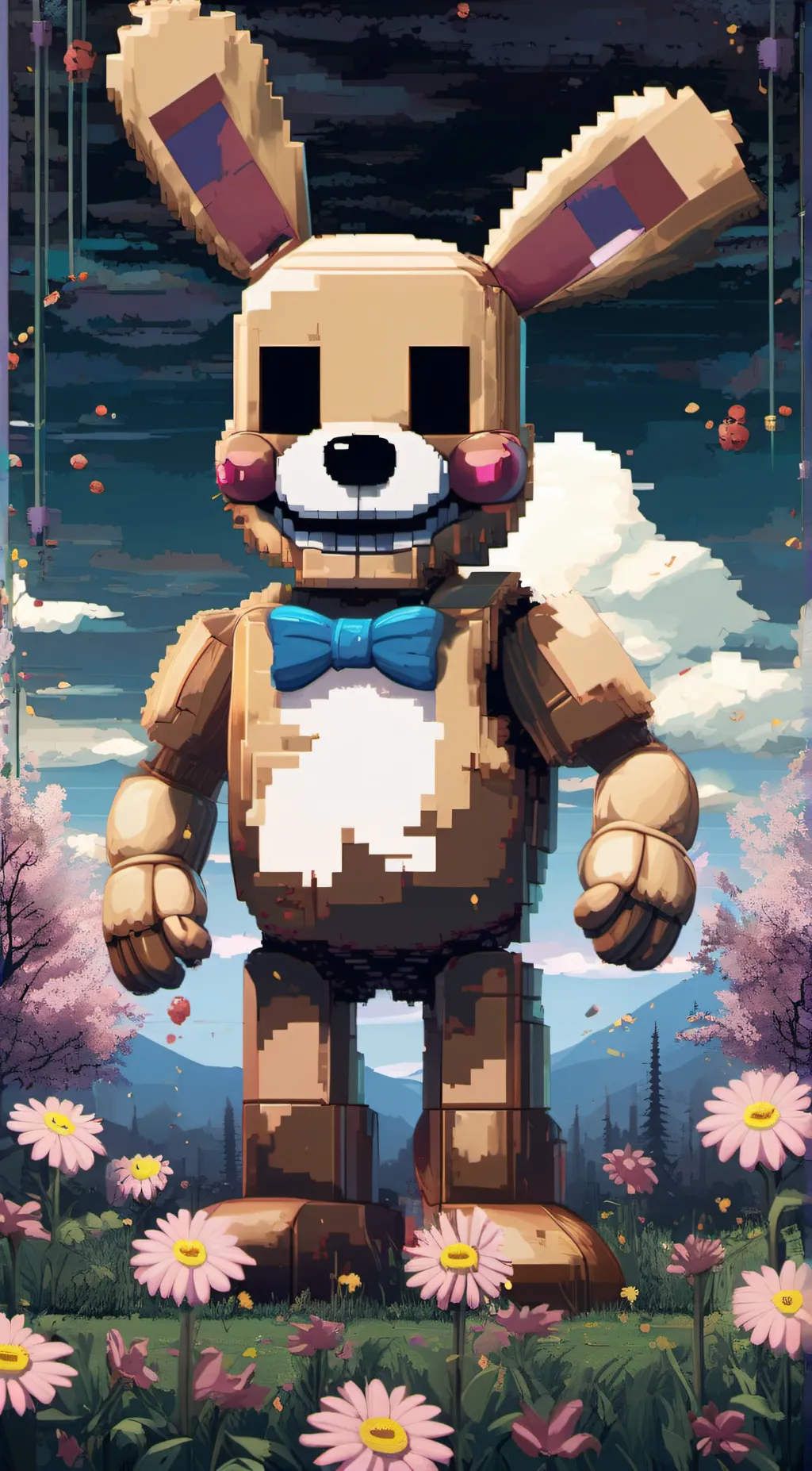 ai character: Spring Bonnie background