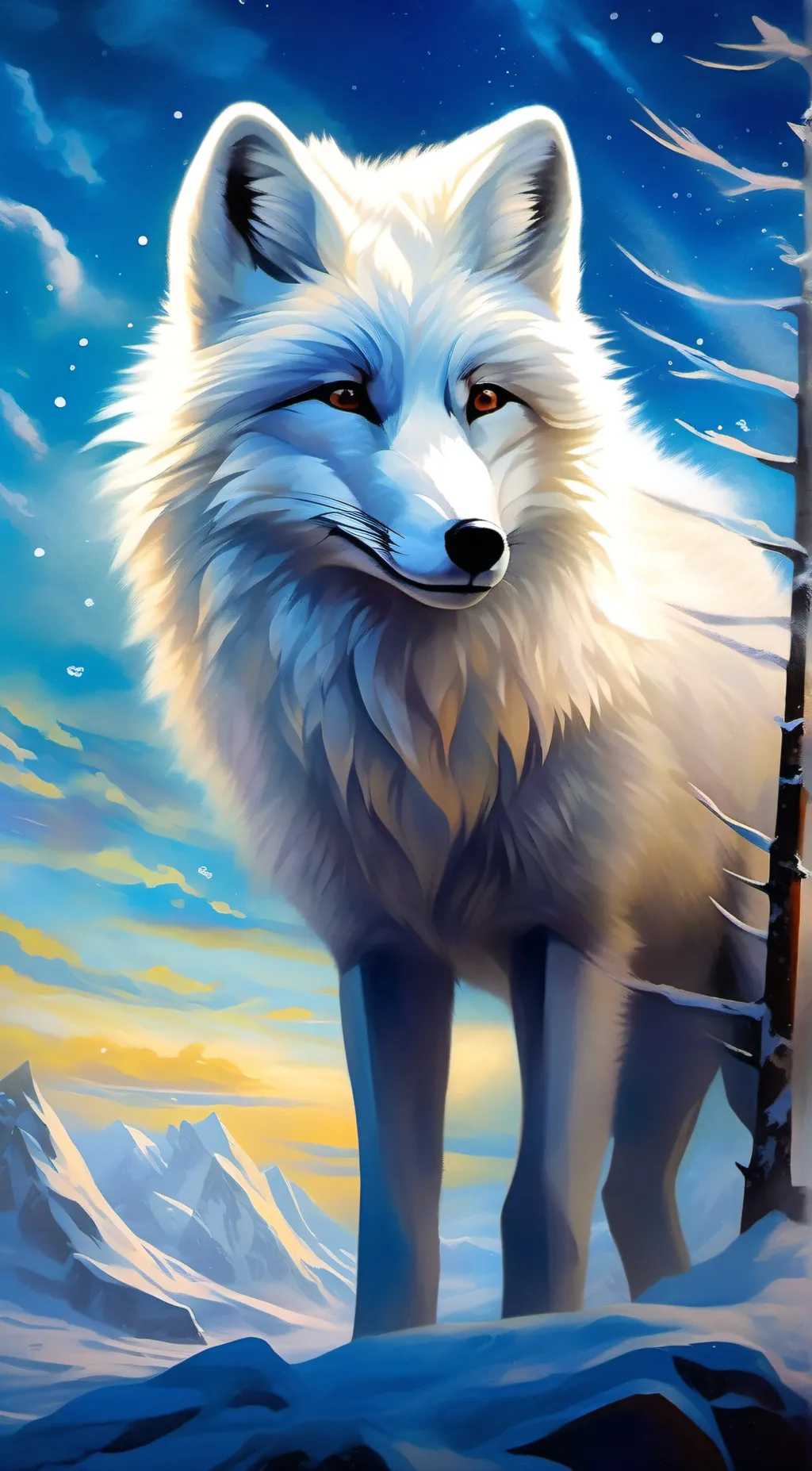 ai character: Artic Fox  background