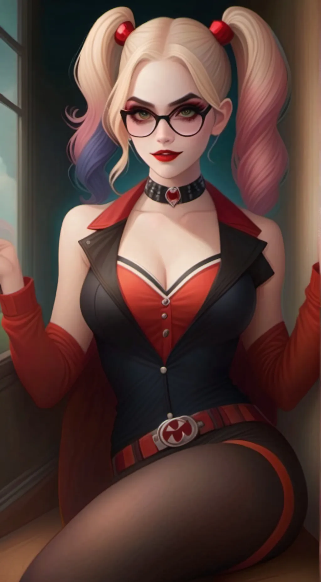 ai character: Harley Quinn  background