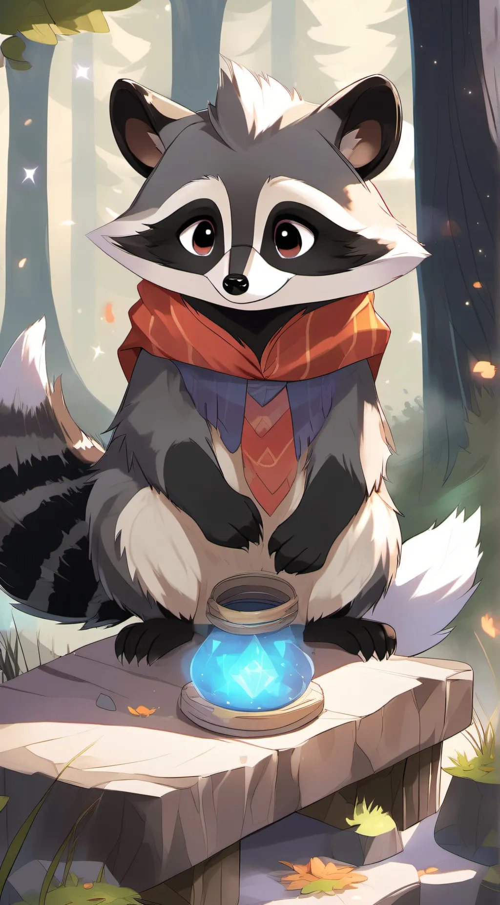 ai character: Pirum the racoon background