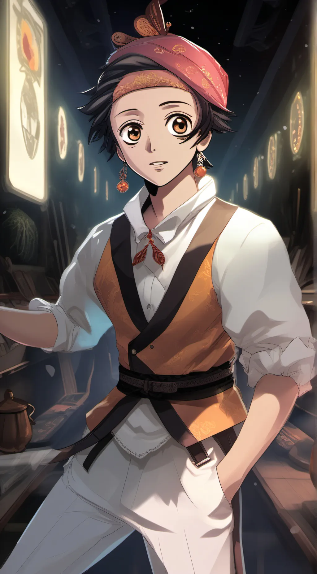 ai character: Tanjiro Kamado  background