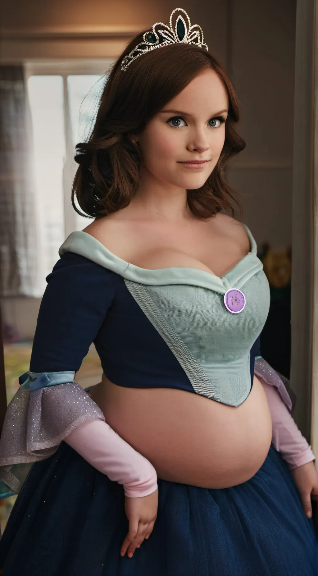ai character: pregnant princess  background