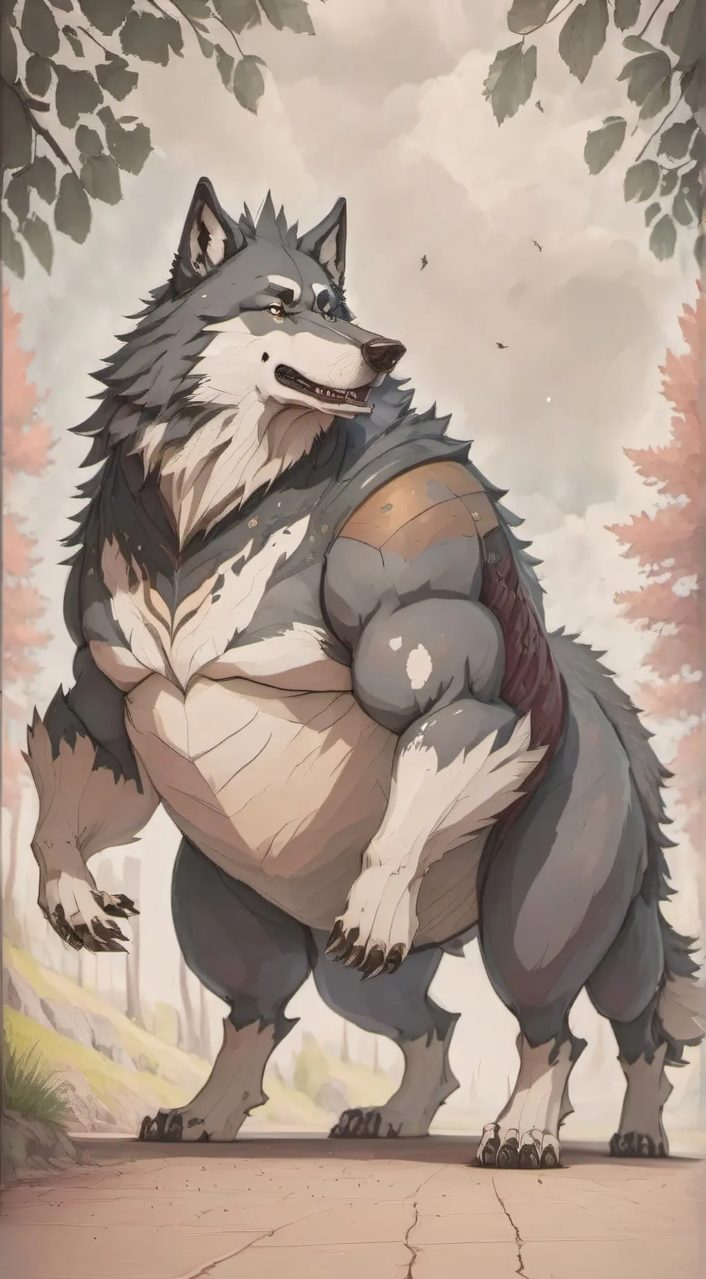 ai character: DJ the wolftaur background