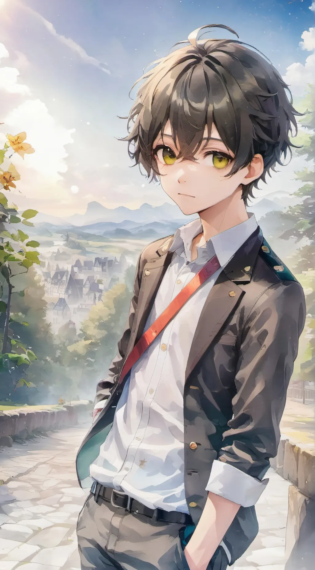 ai character: Sky  background