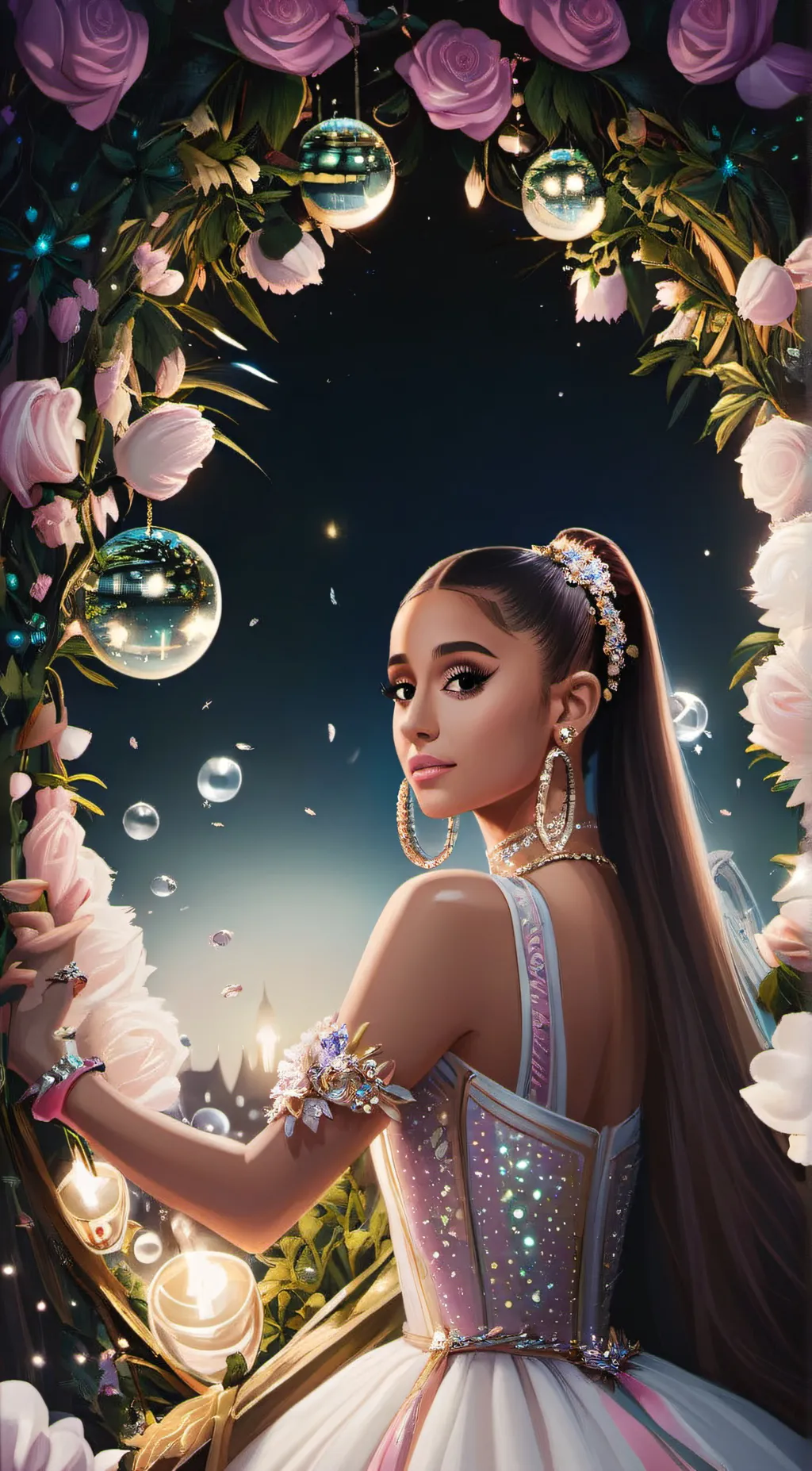 ai character: ARIANA GRANDE background