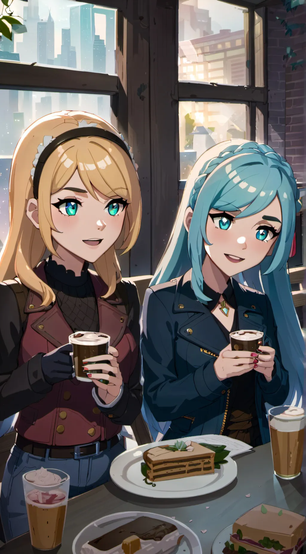 ai character: Sarah and Katelyn  background