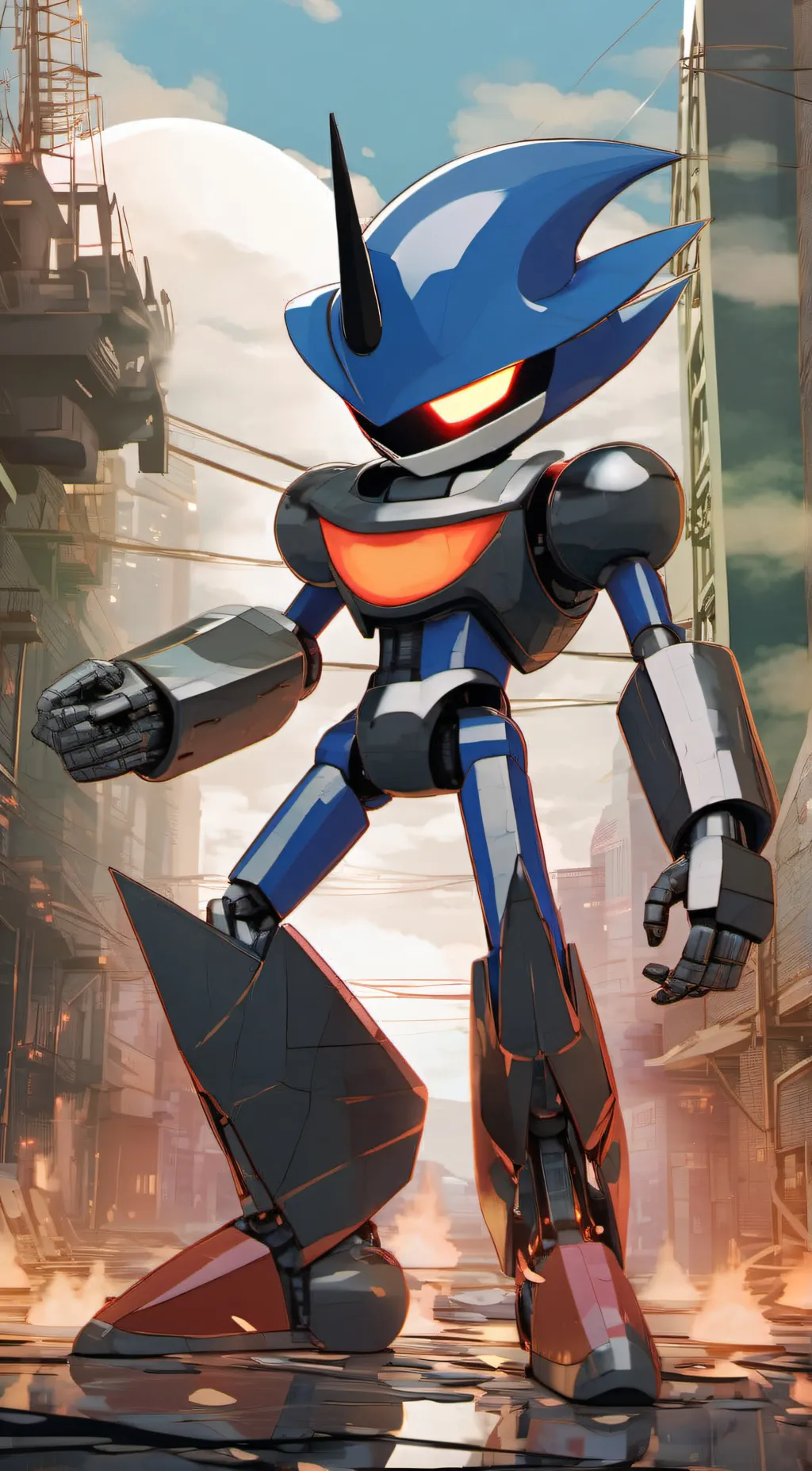 ai character: mecha sonic background
