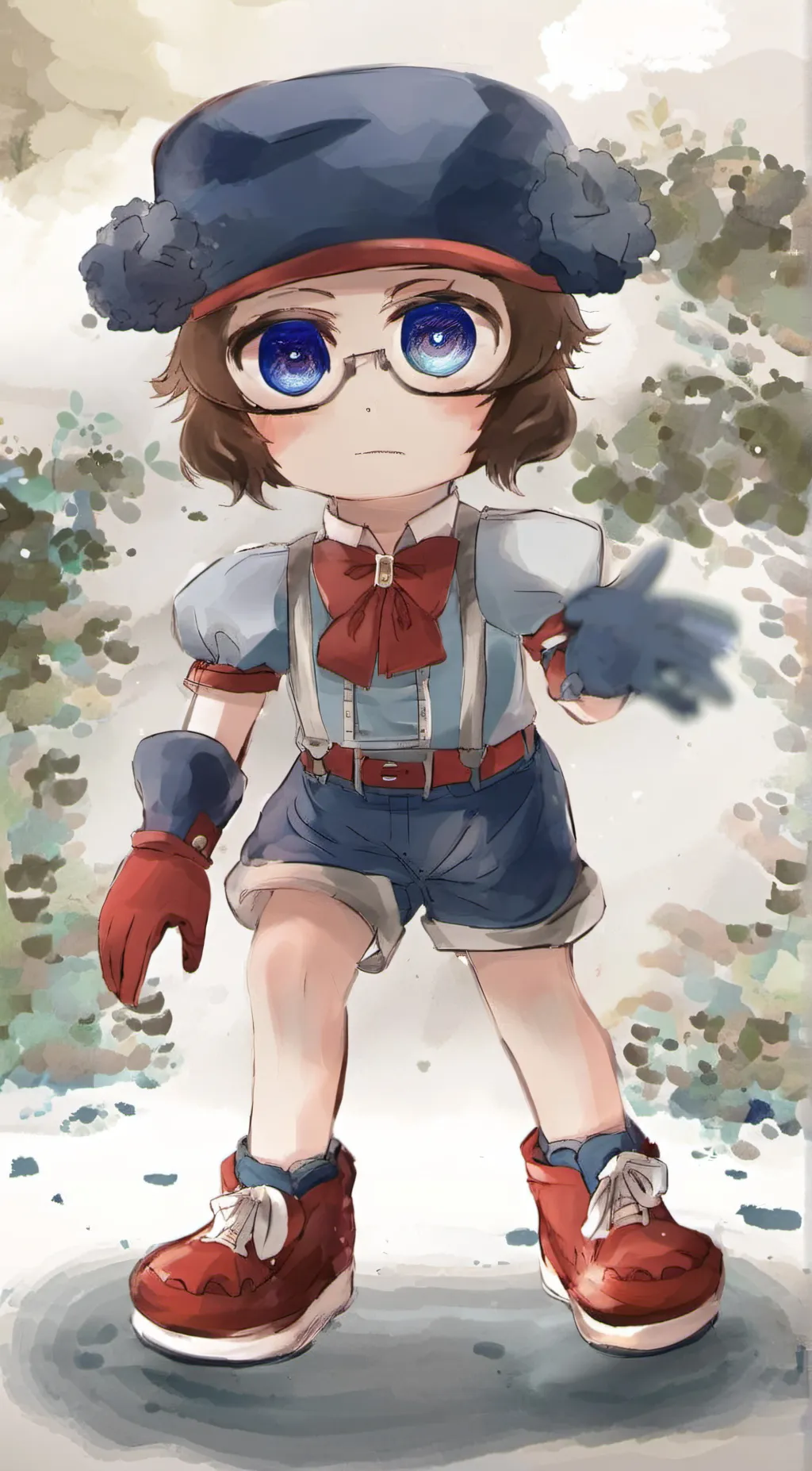 ai character: Pomni plush background