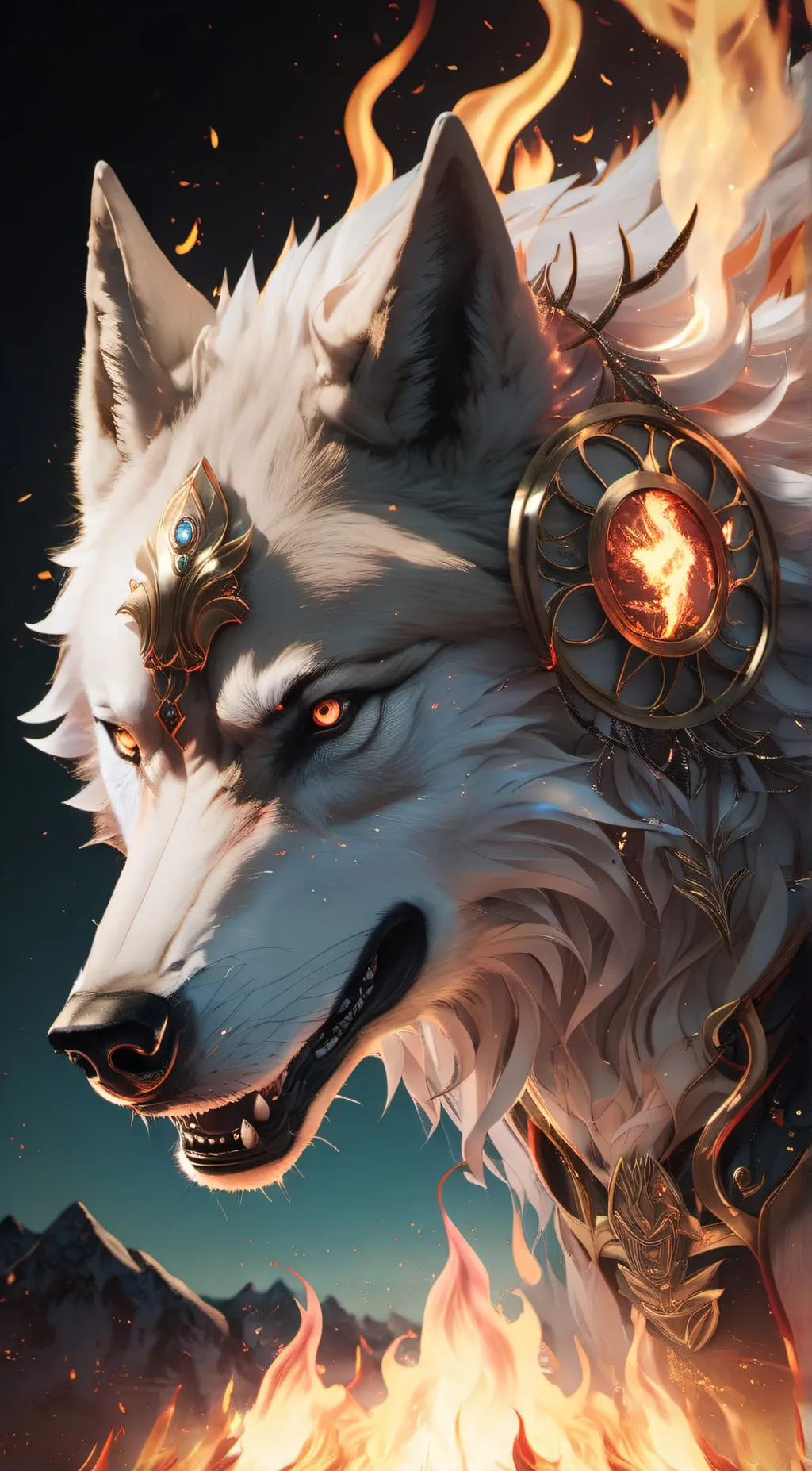 ai character: Sage the wolf  background