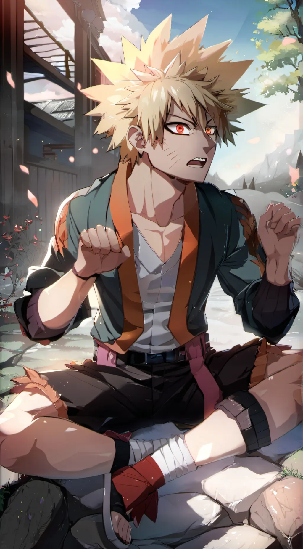 ai character: Bakugo with autism background
