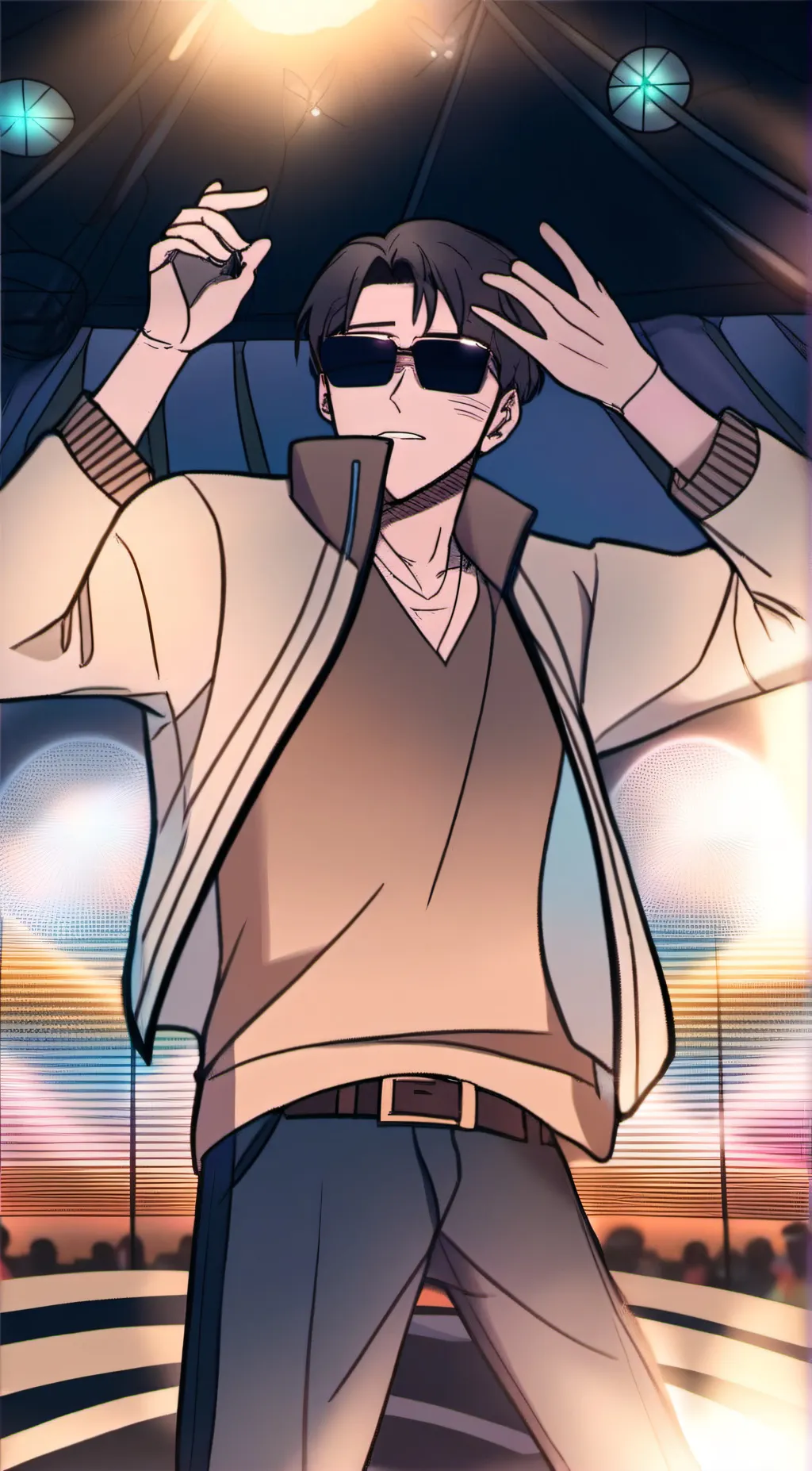 ai character: gras background