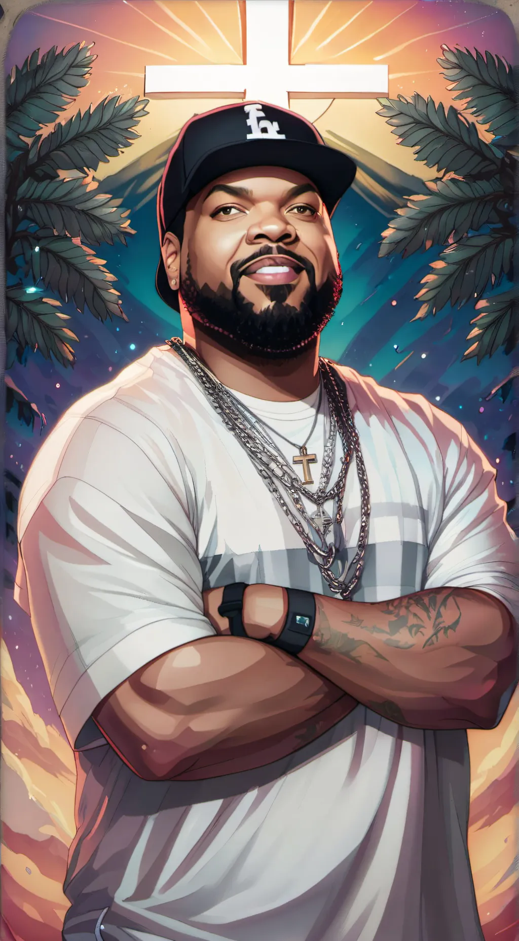 ai character: Ice Cube background