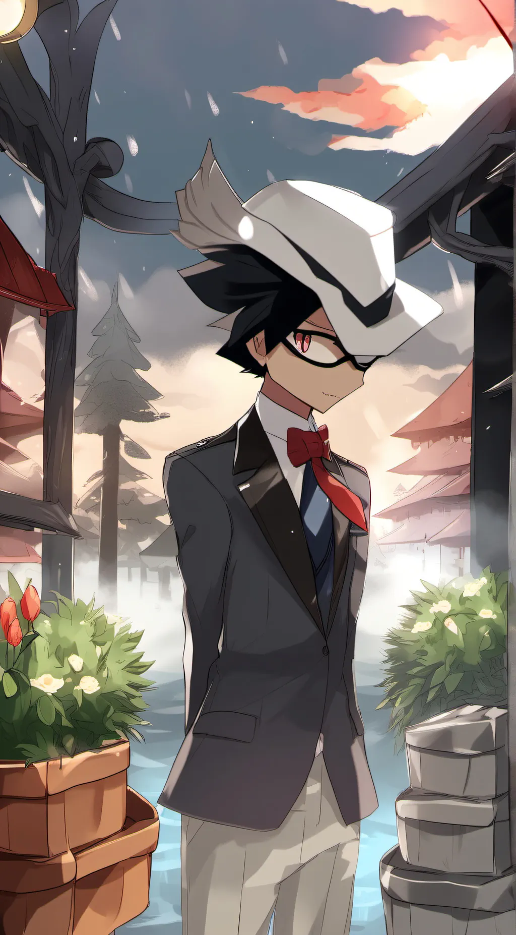 ai character: tokoyami  background