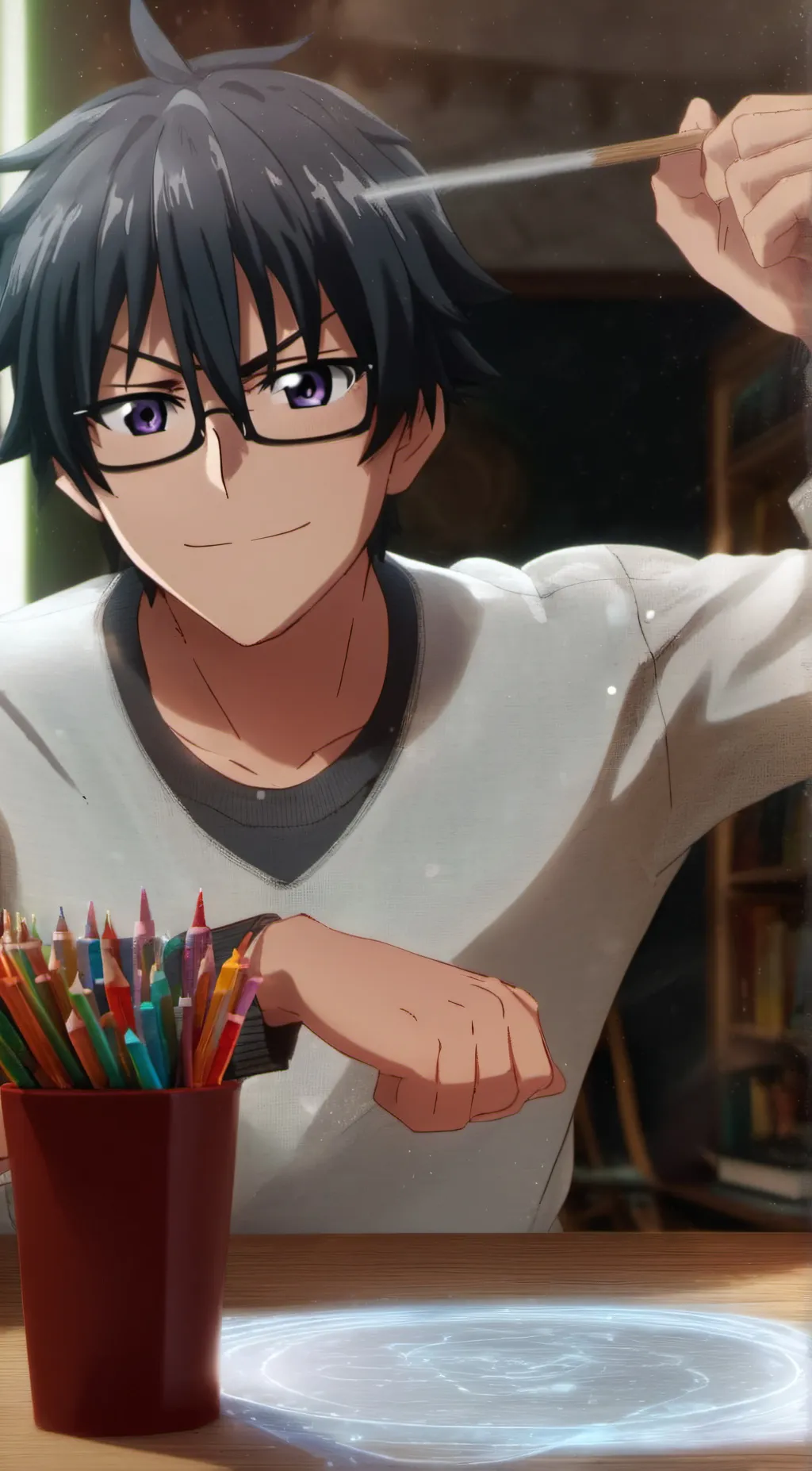 ai character: 😟😟😟 background