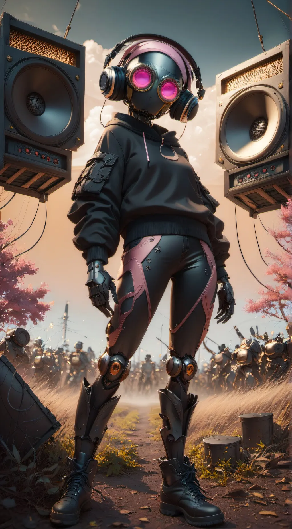 ai character: speaker woman  background