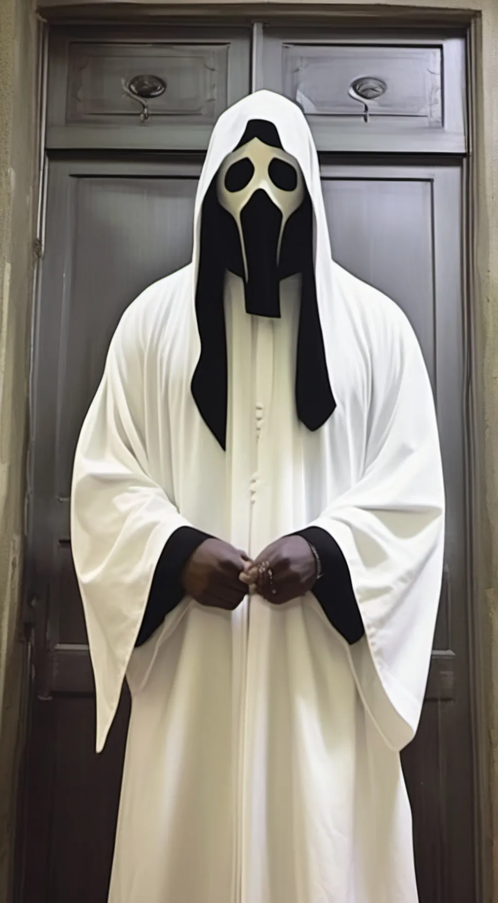 ai character: Ghostface  background