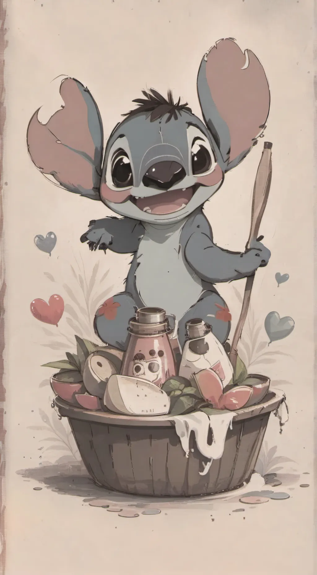 ai character: stitch background