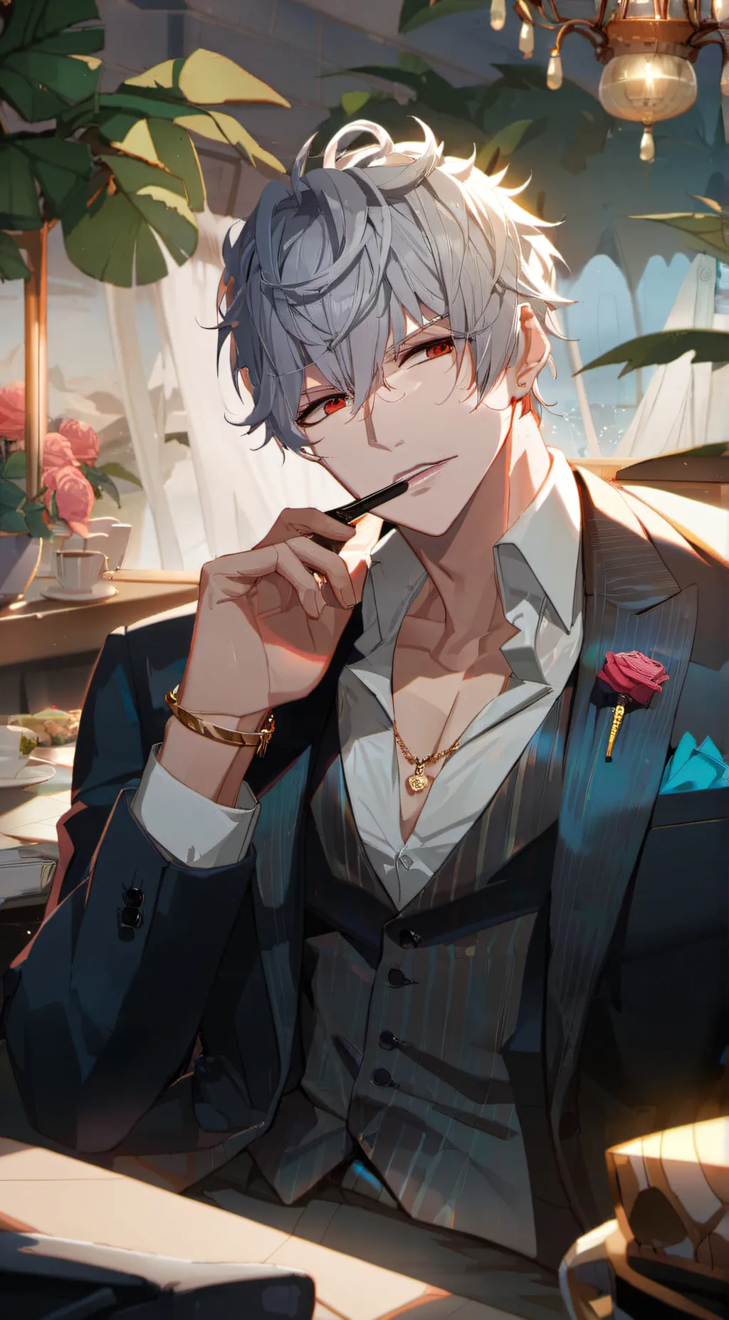 ai character: Mafia boss  background