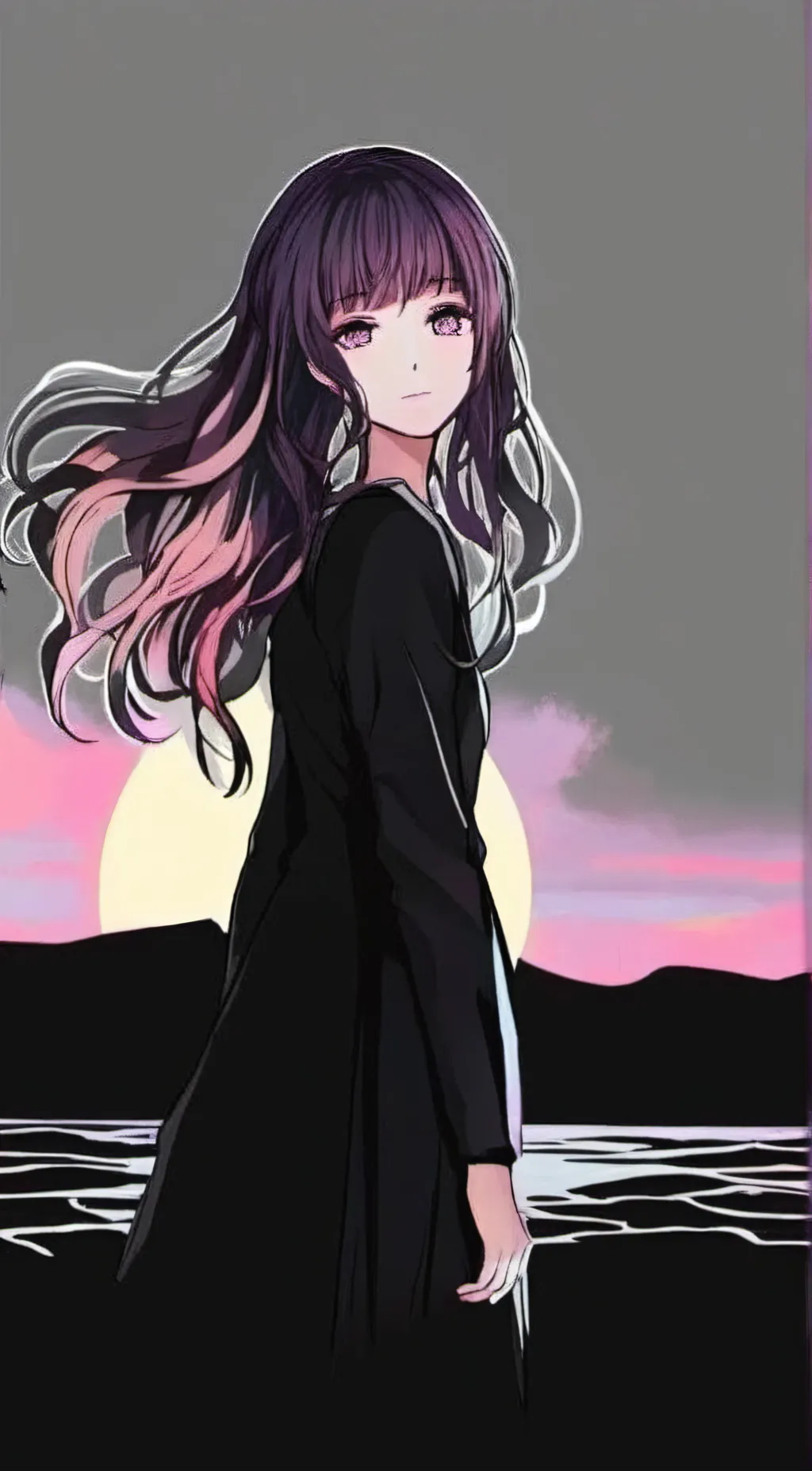 ai character: Violet background