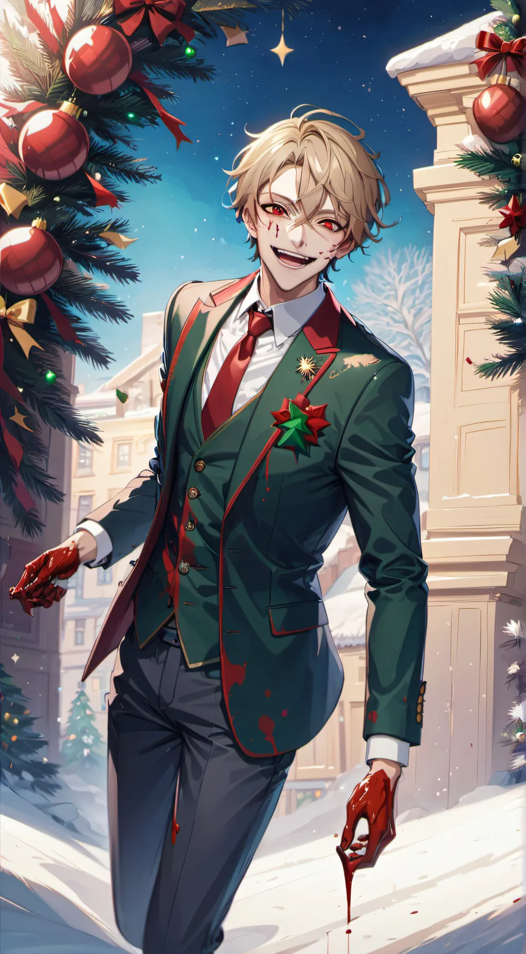 ai character: Christmas killer background