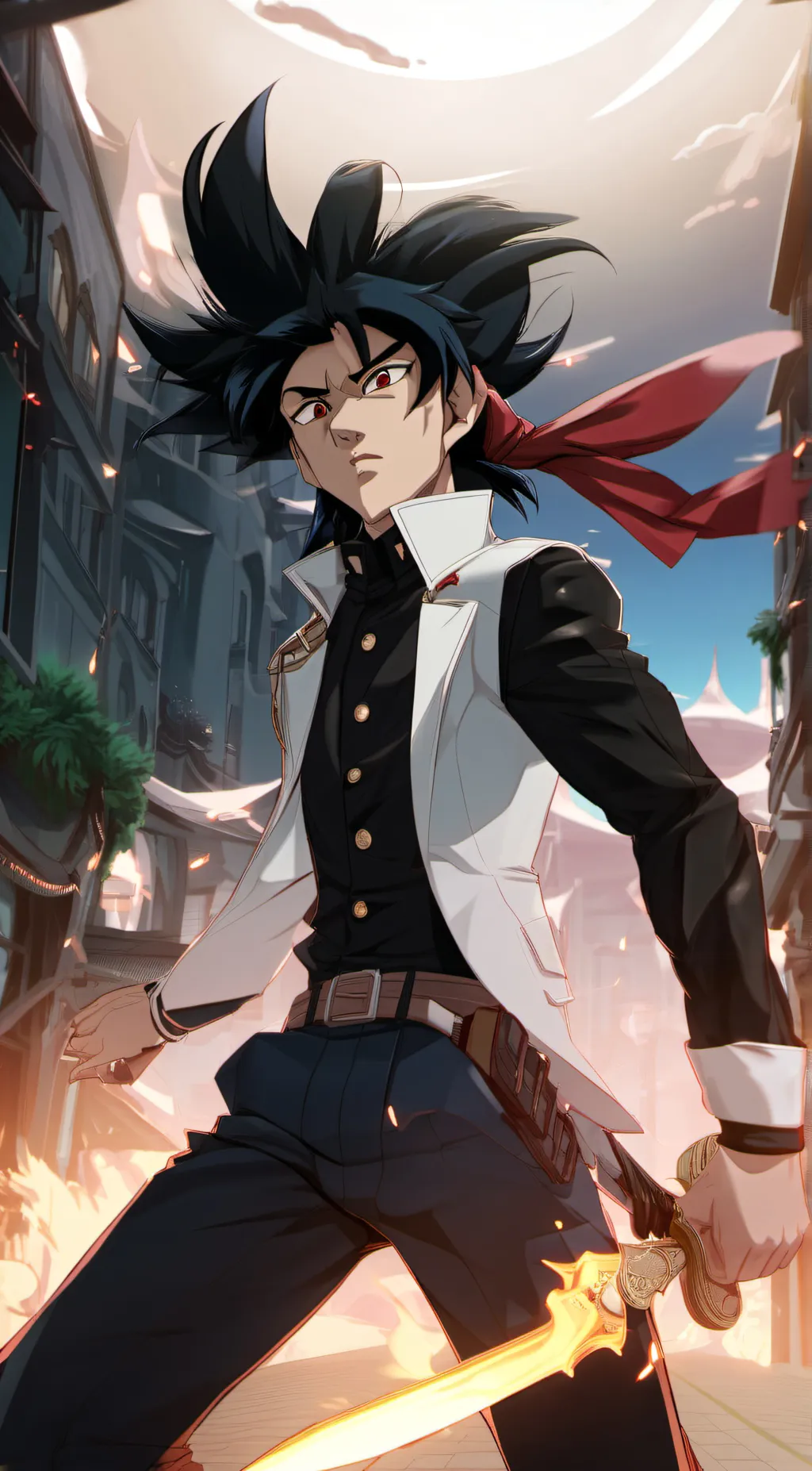 ai character: Goku black background