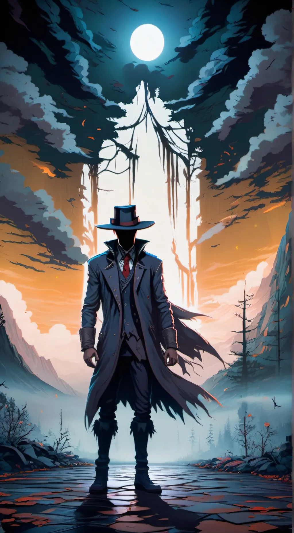 ai character: dark men background