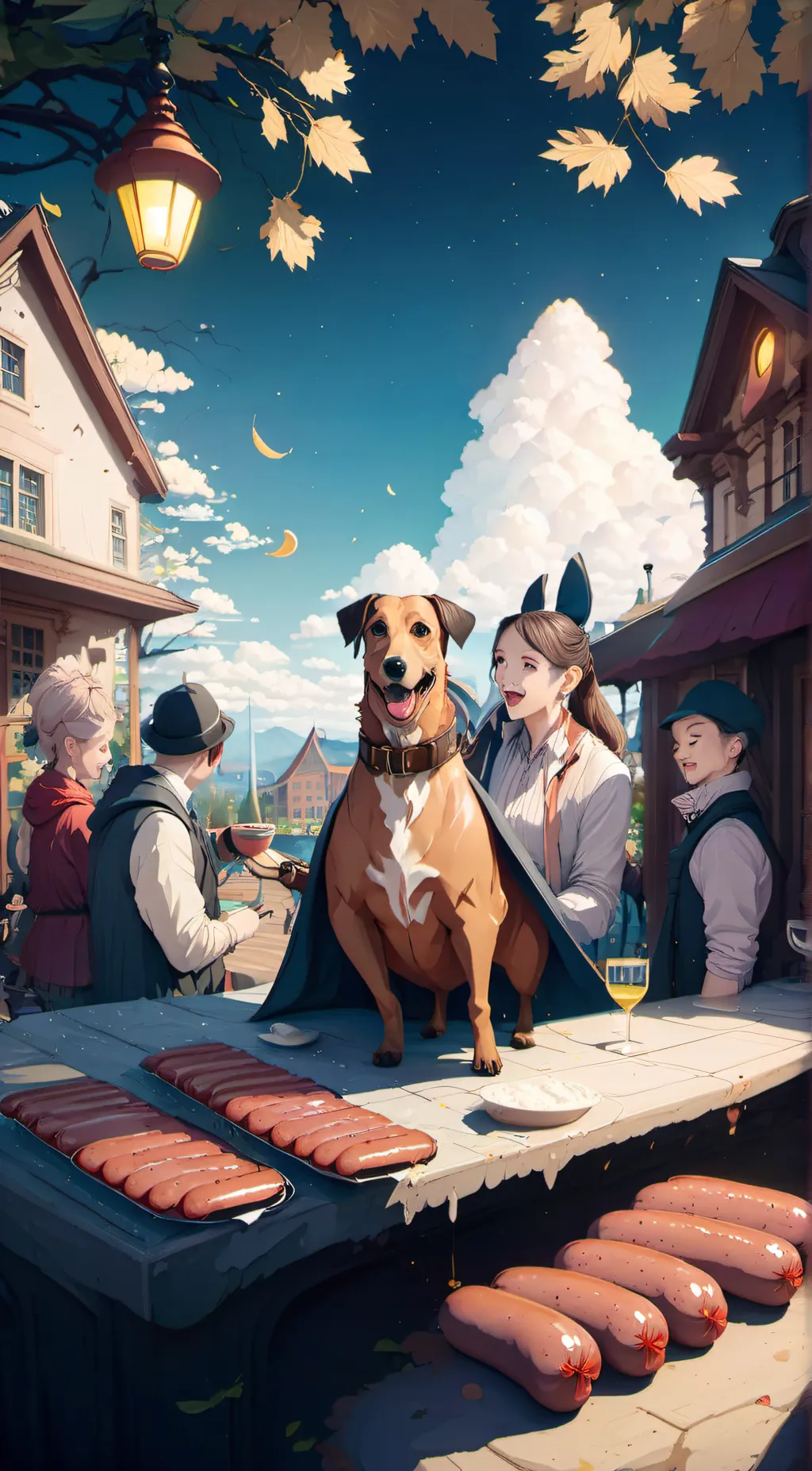 ai character: sausage background