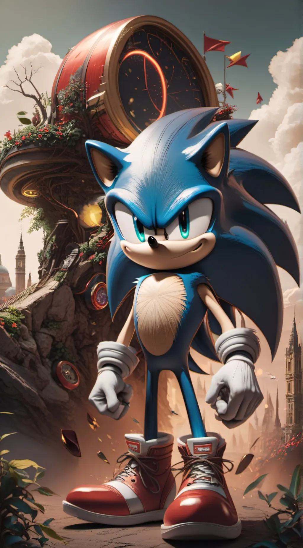ai character: Sonic the hedgehog background