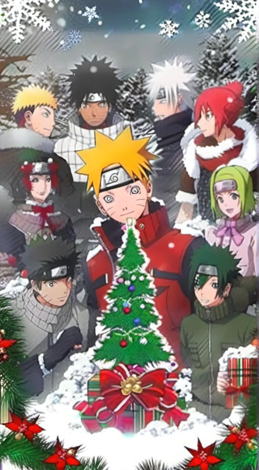 ai character: Naruto christmas! background