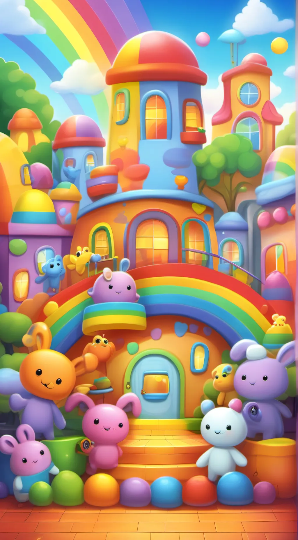 ai character: Rainbow friends background