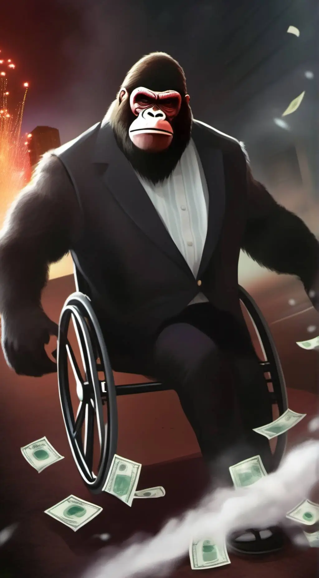 ai character: Gimmie, a gorilla🦍 background