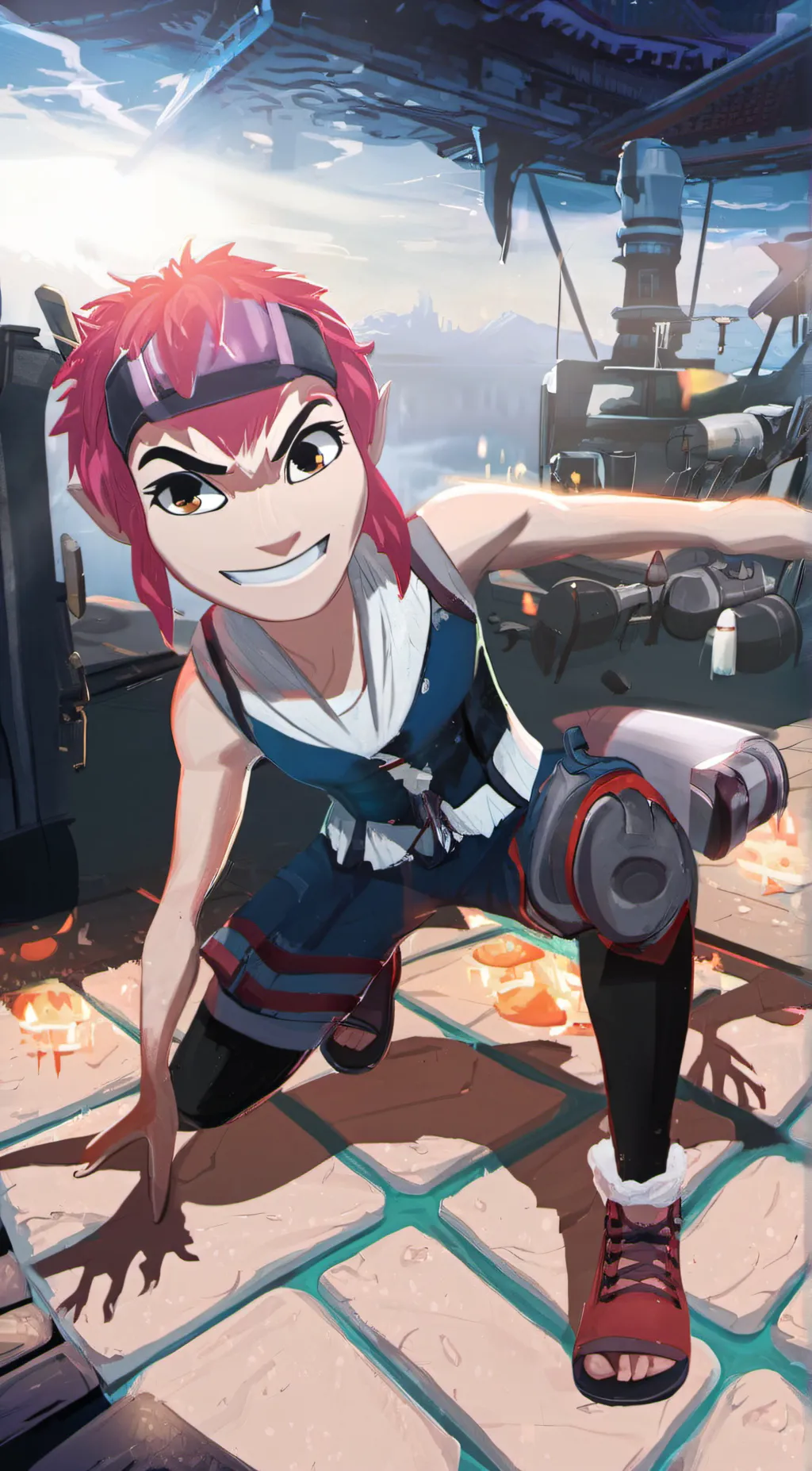 ai character: Nimona  background