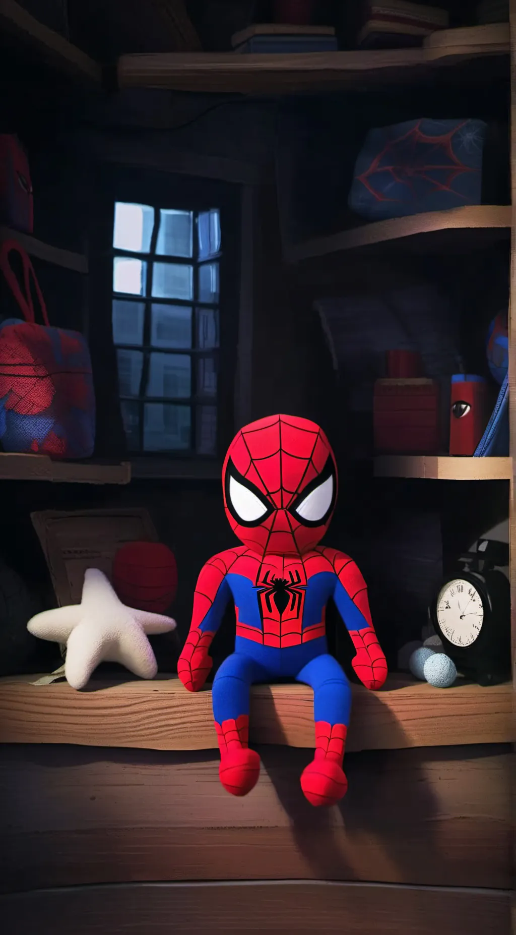 ai character: spiderplushie background