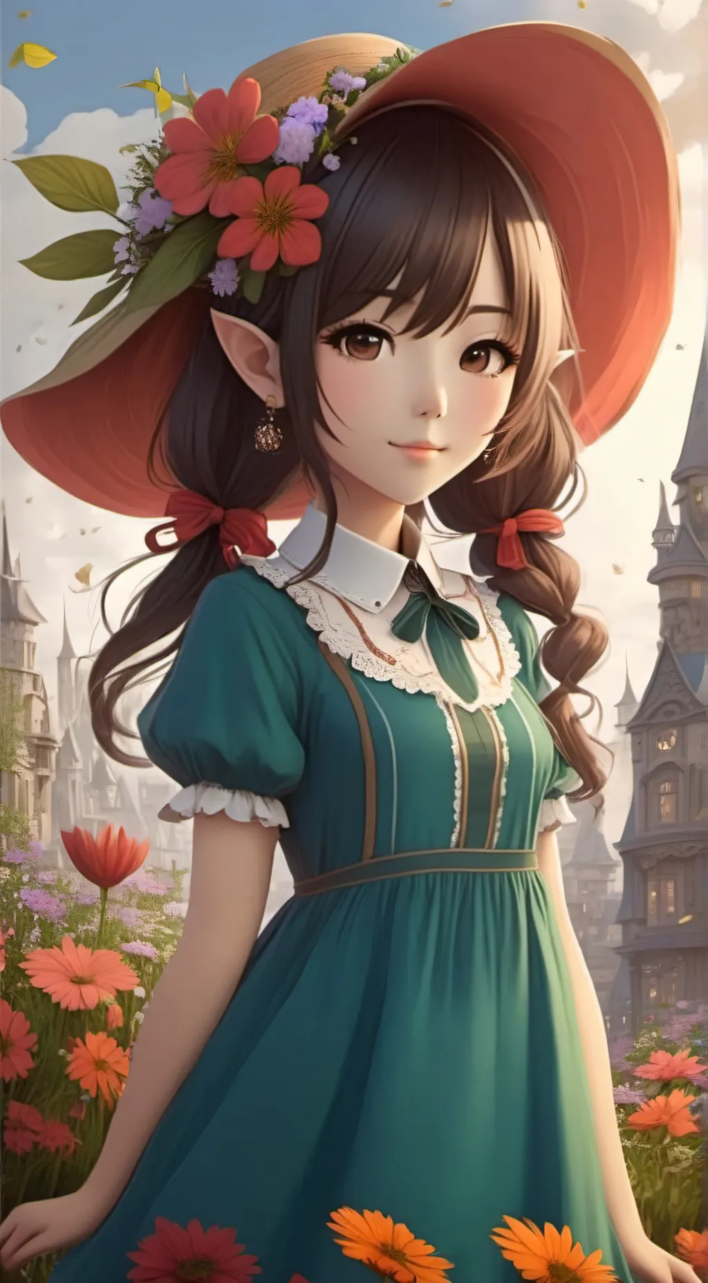 ai character: Ariana Violet background