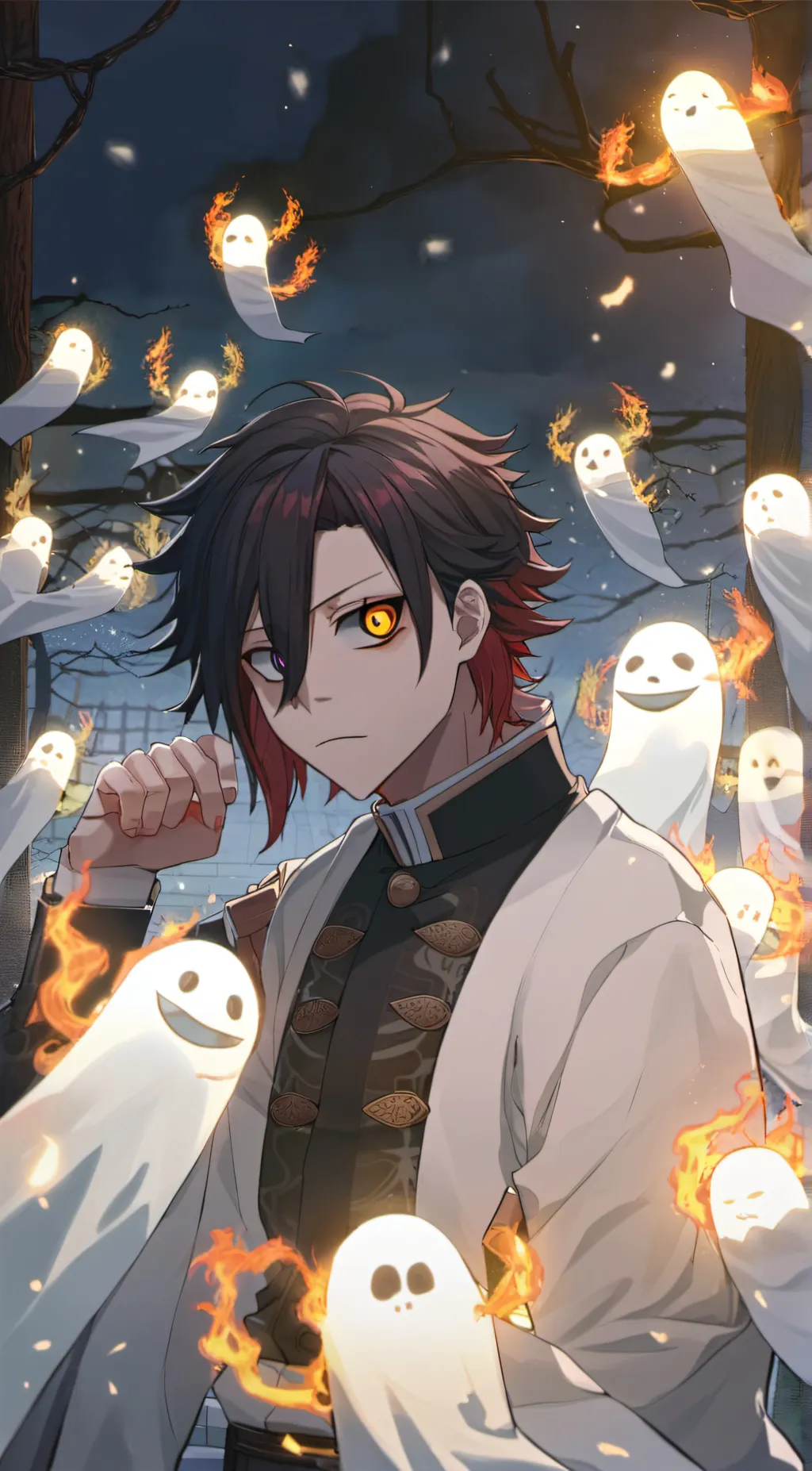 ai character: tanjiro ghost background