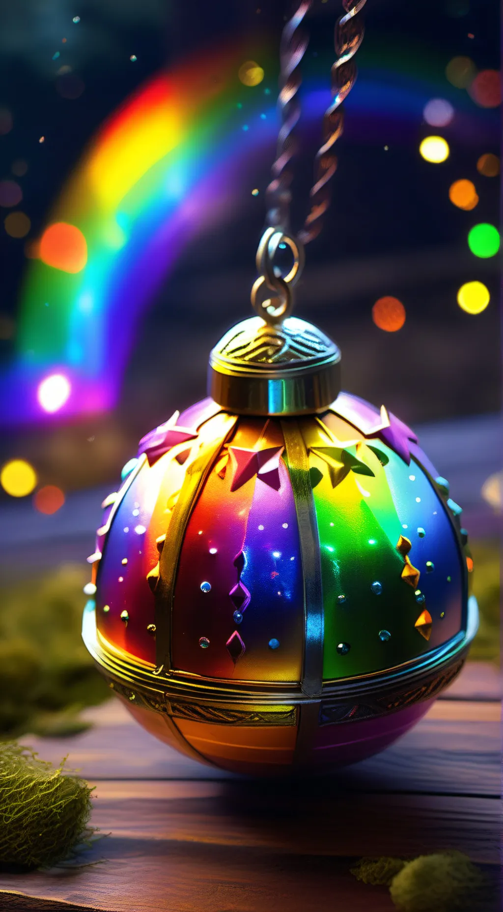 ai character: Rainbow jungle bel background