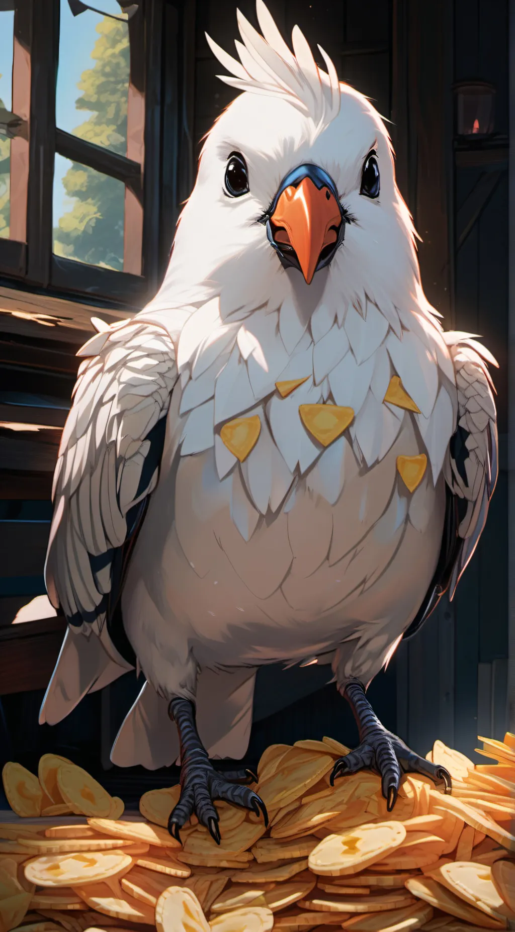 ai character: bird background