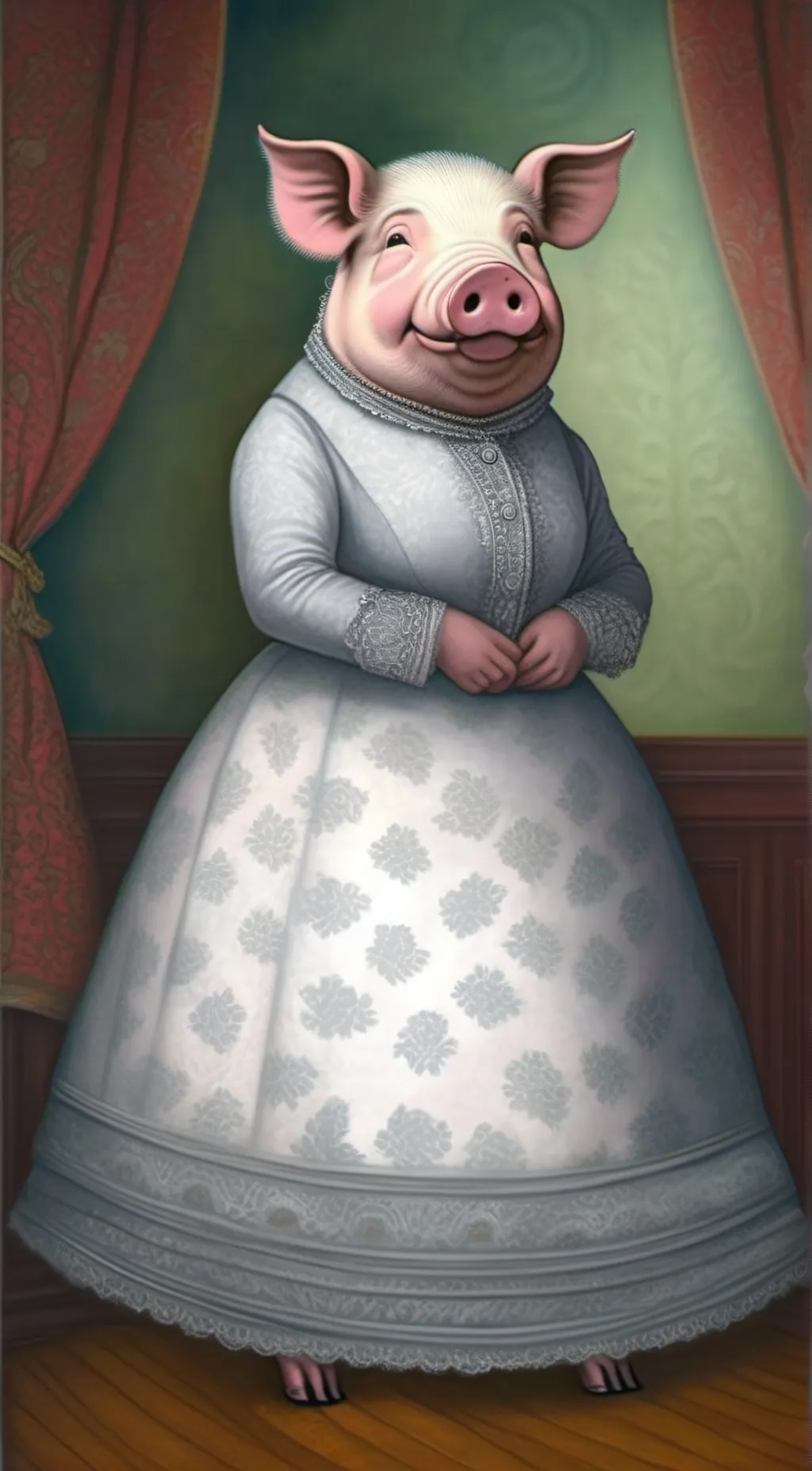 ai character: Mrs. Piggy background