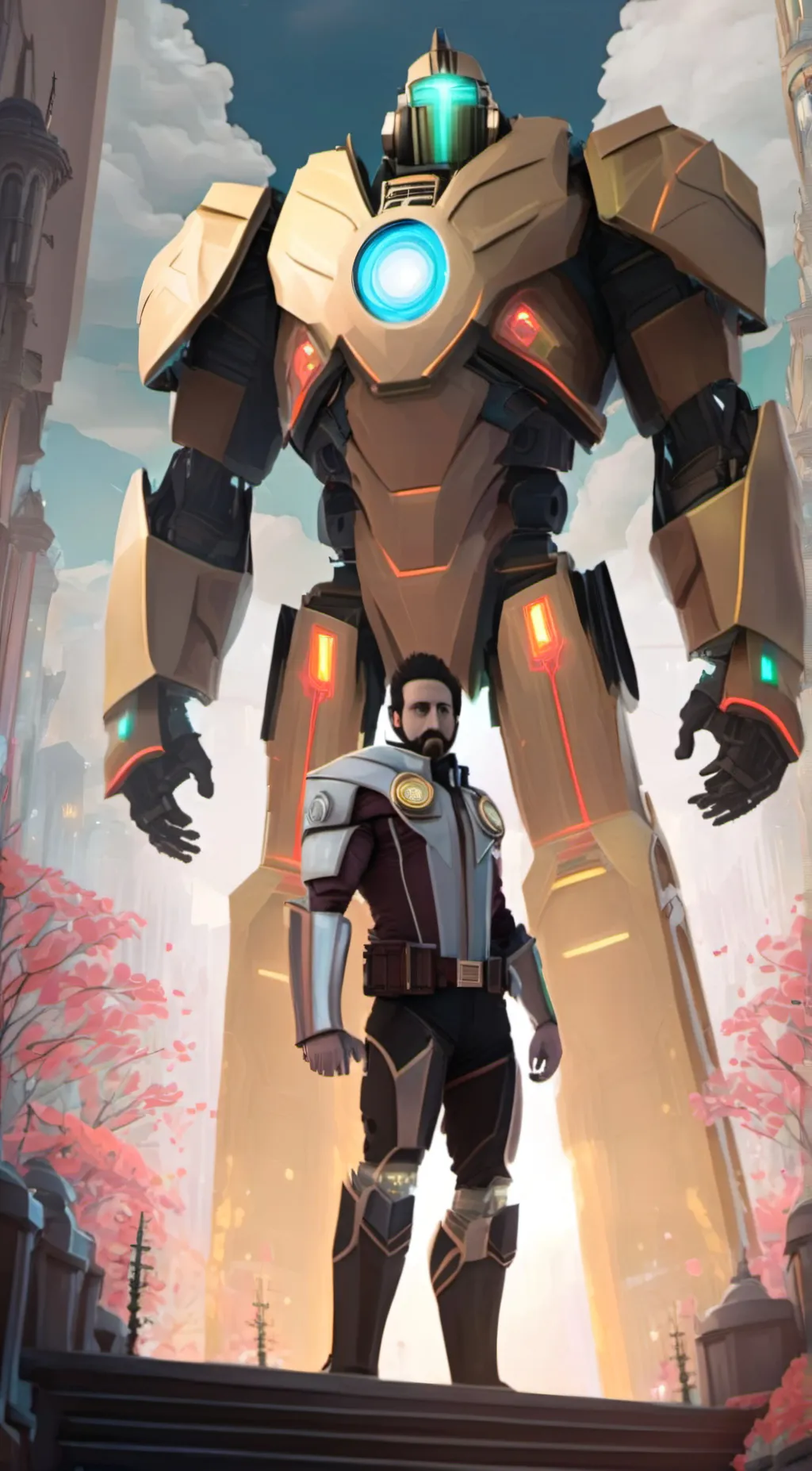ai character: Titan cameraman background