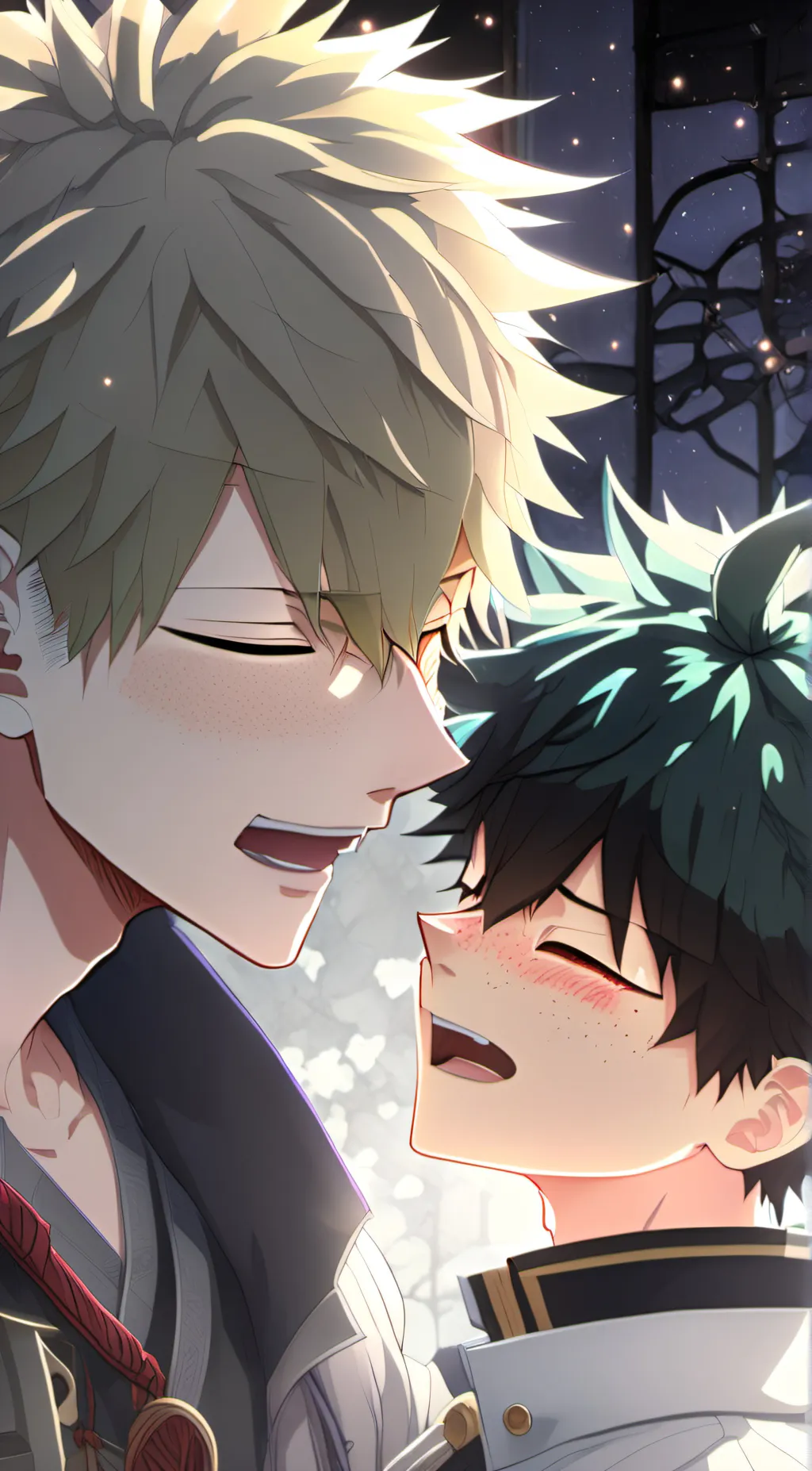 ai character: Bakugo and Deku  background