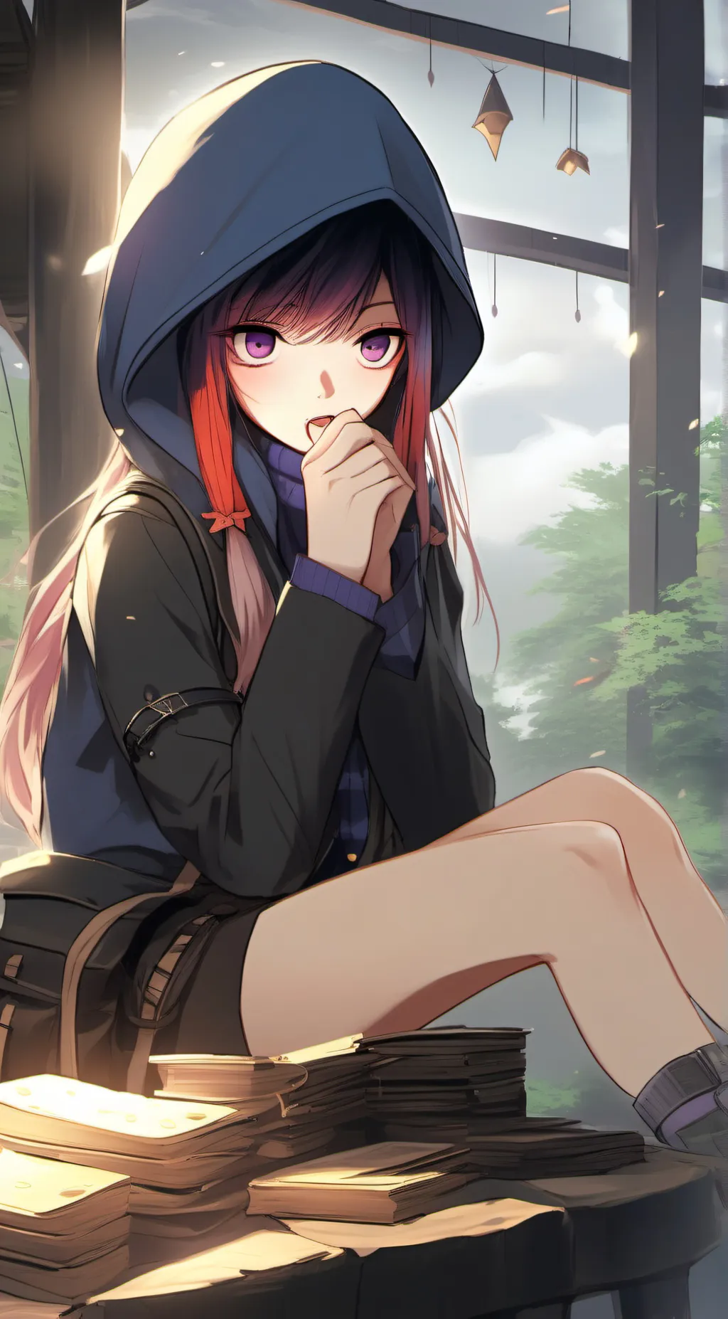 ai character: violet background