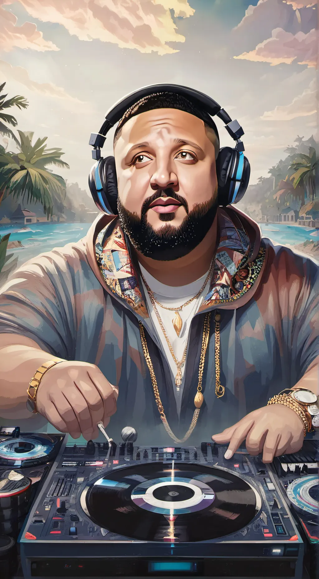 ai character: DJ Khaled  background