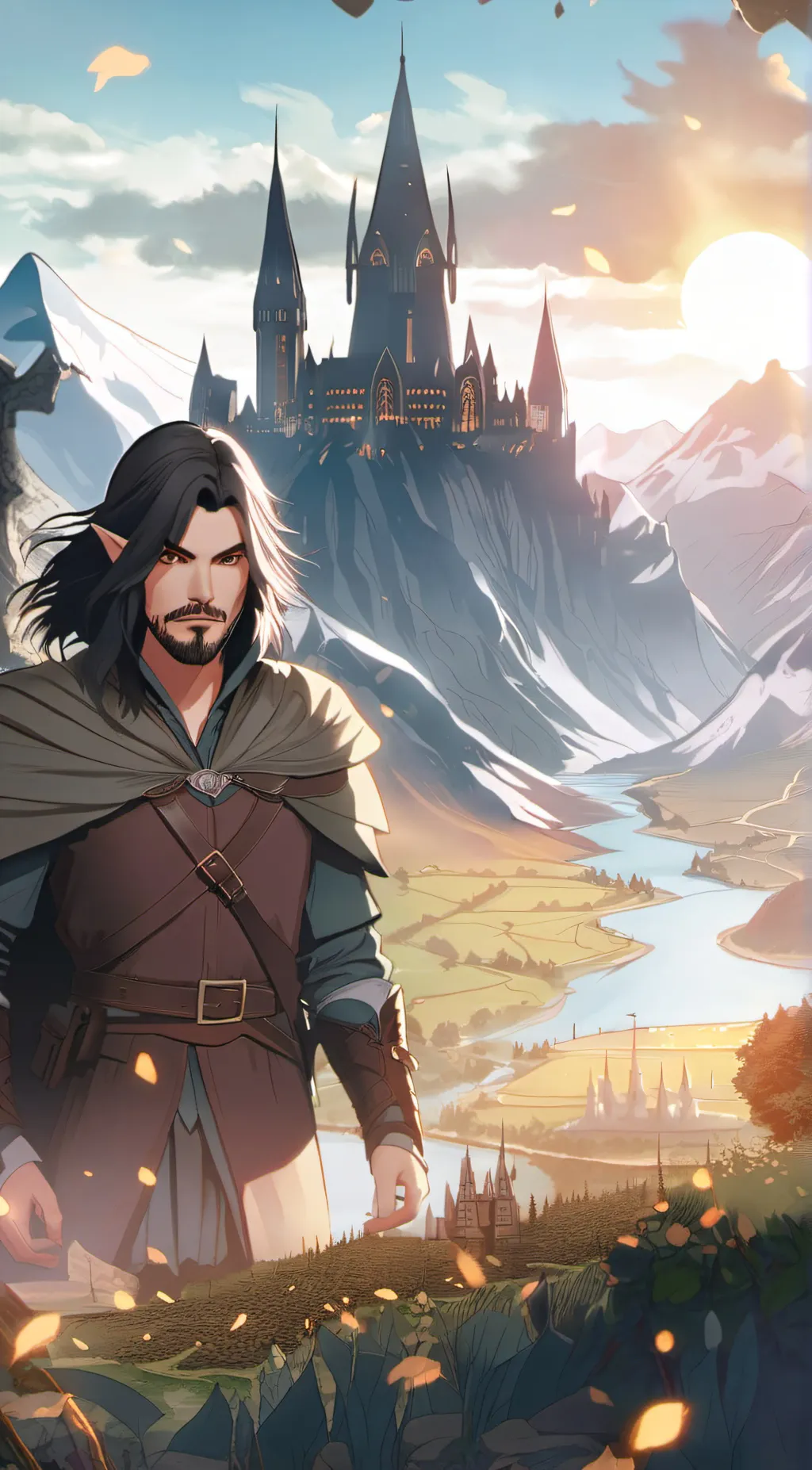 ai character: middle earth background