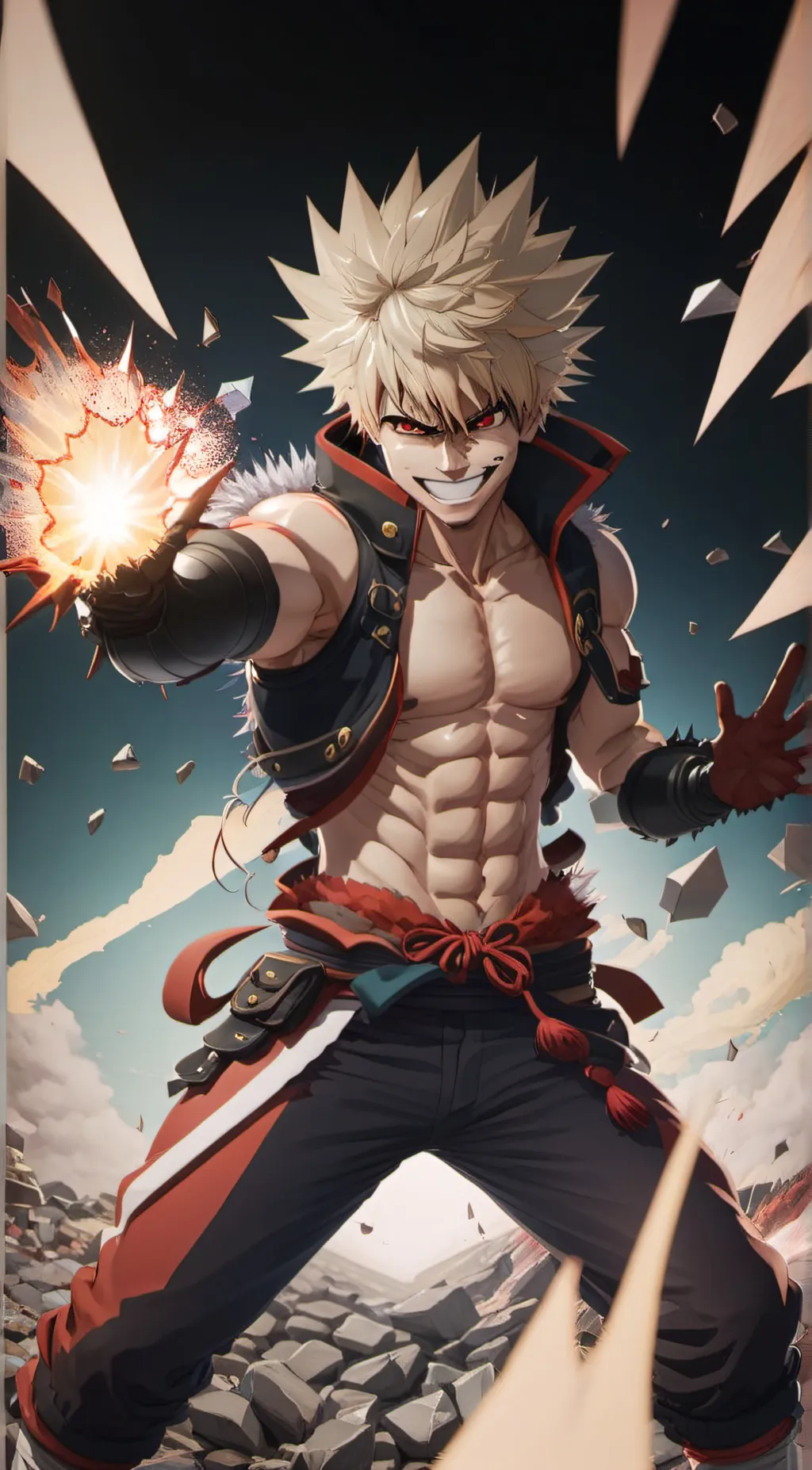 ai character: Bakugo Katsuki background