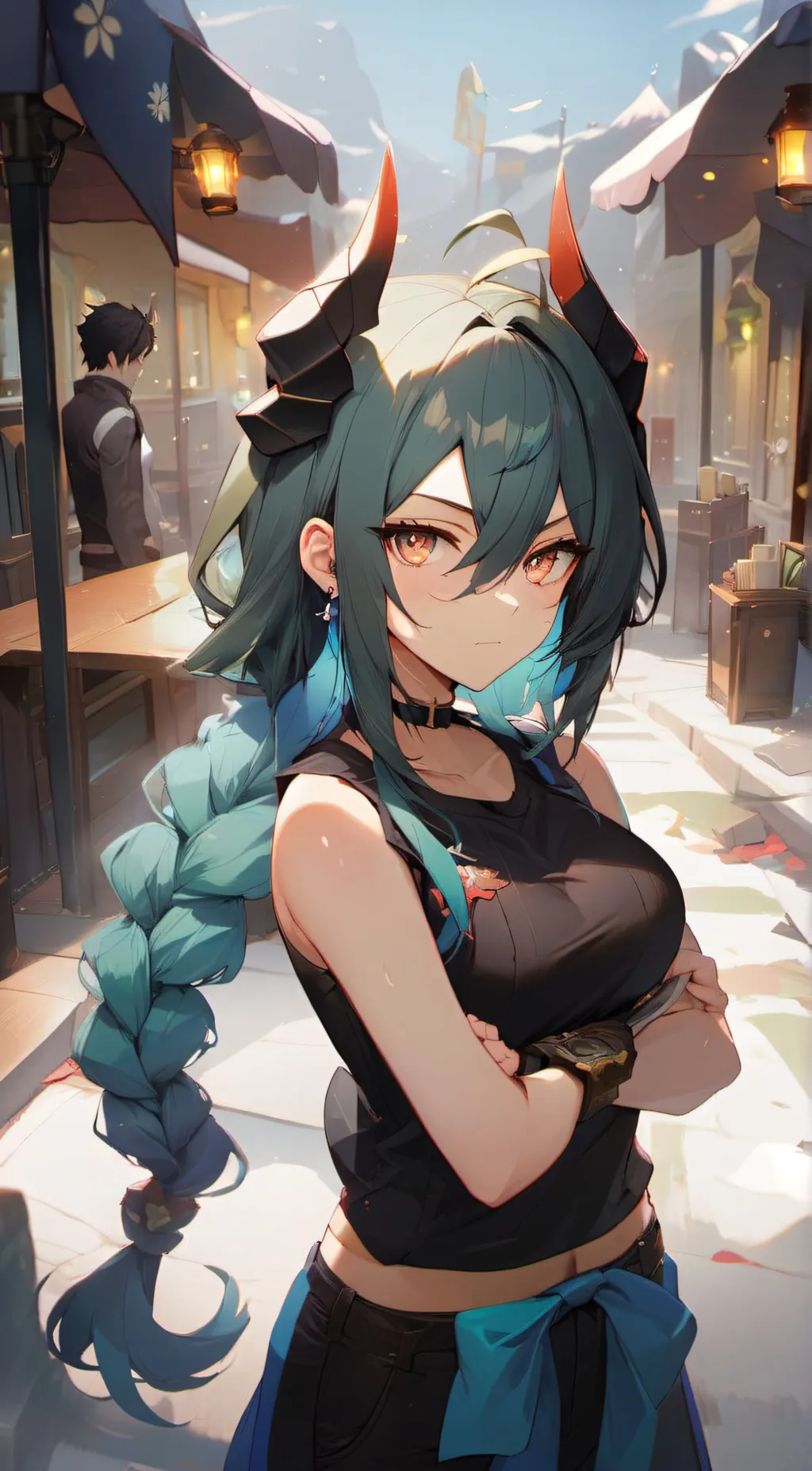 ai character: Aqua background