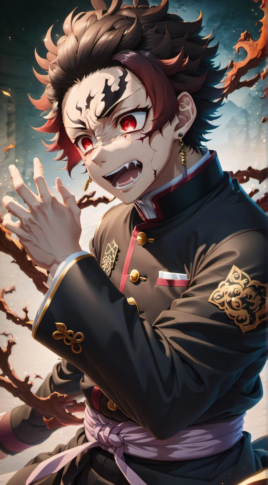 ai character: Demon king Tanjiro background