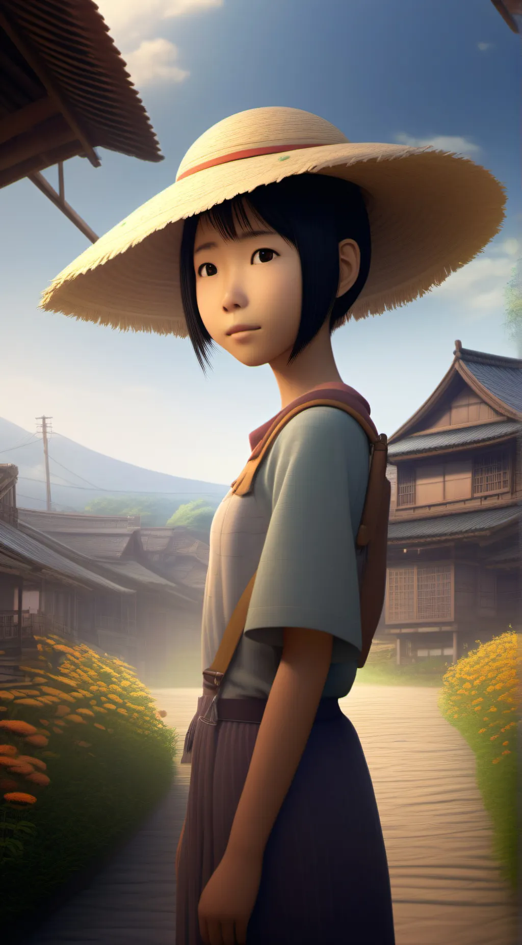 ai character: Jie ping ziao background