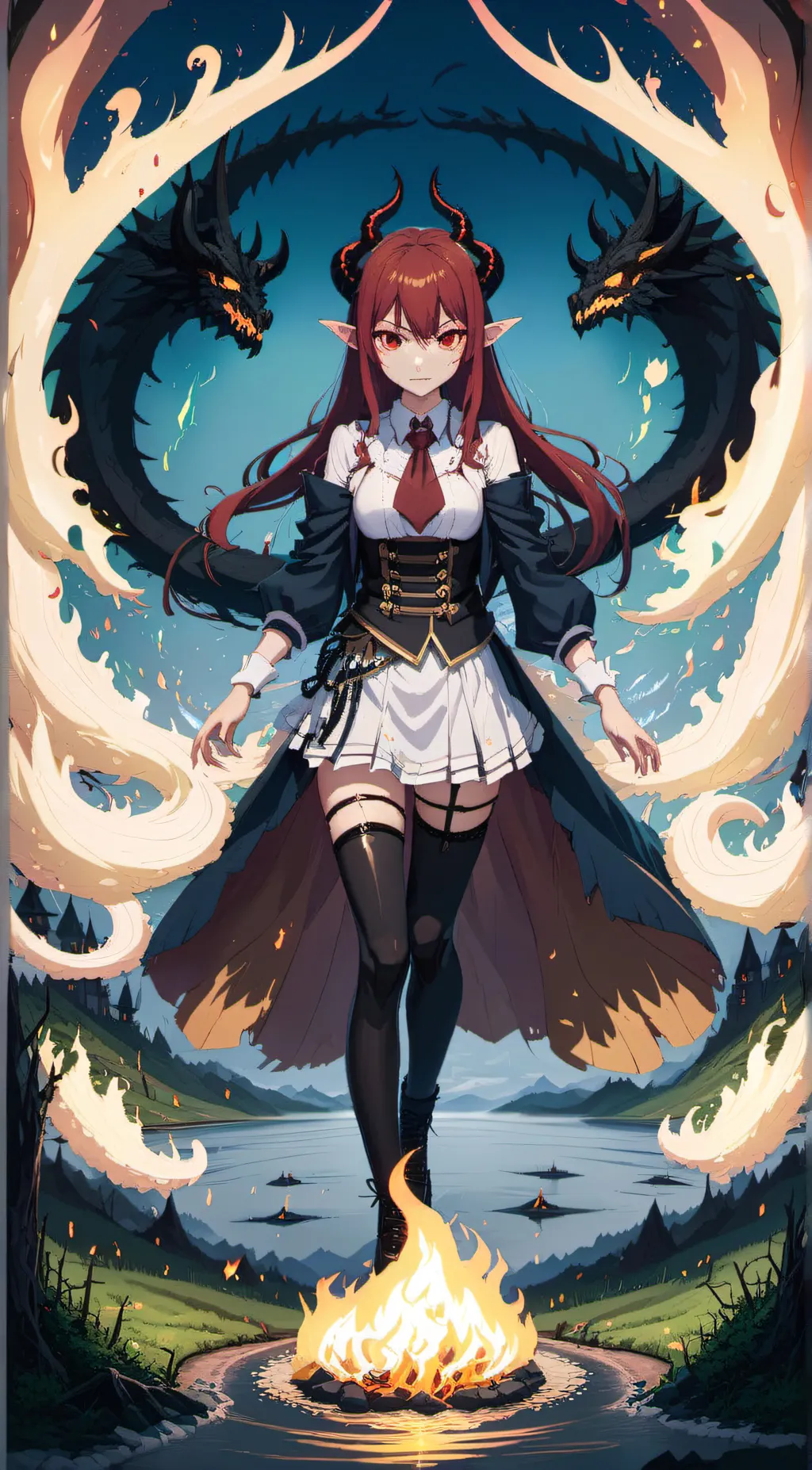 ai character: Demon girl background